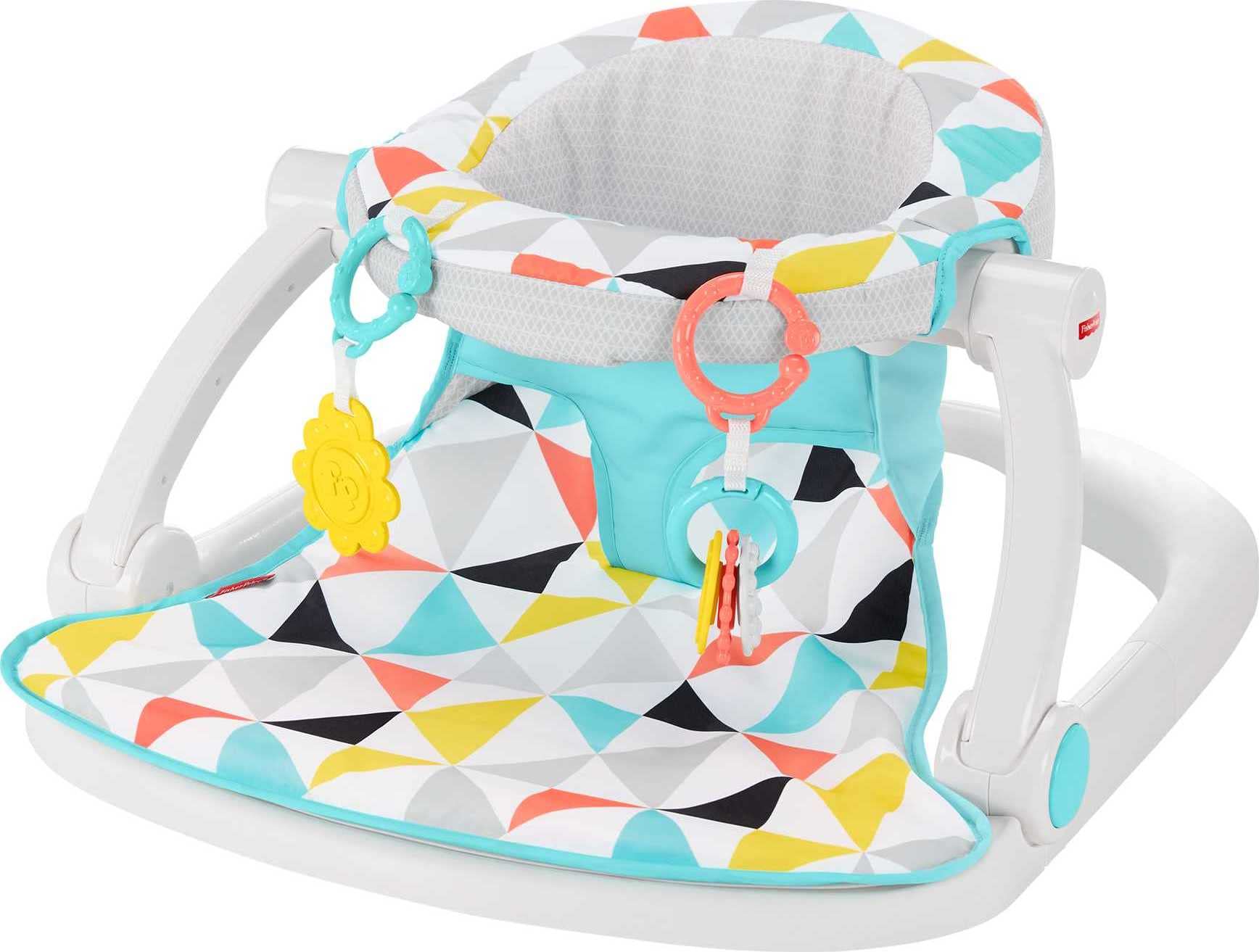 Fisher-Price Sit-Me-Up Floor Seat with Developmental Toys - Portable Baby Chair with Machine Washable Seat Pad for Infants & Toddlers - Perfect for Playtime, Feeding, and Indoor Activities