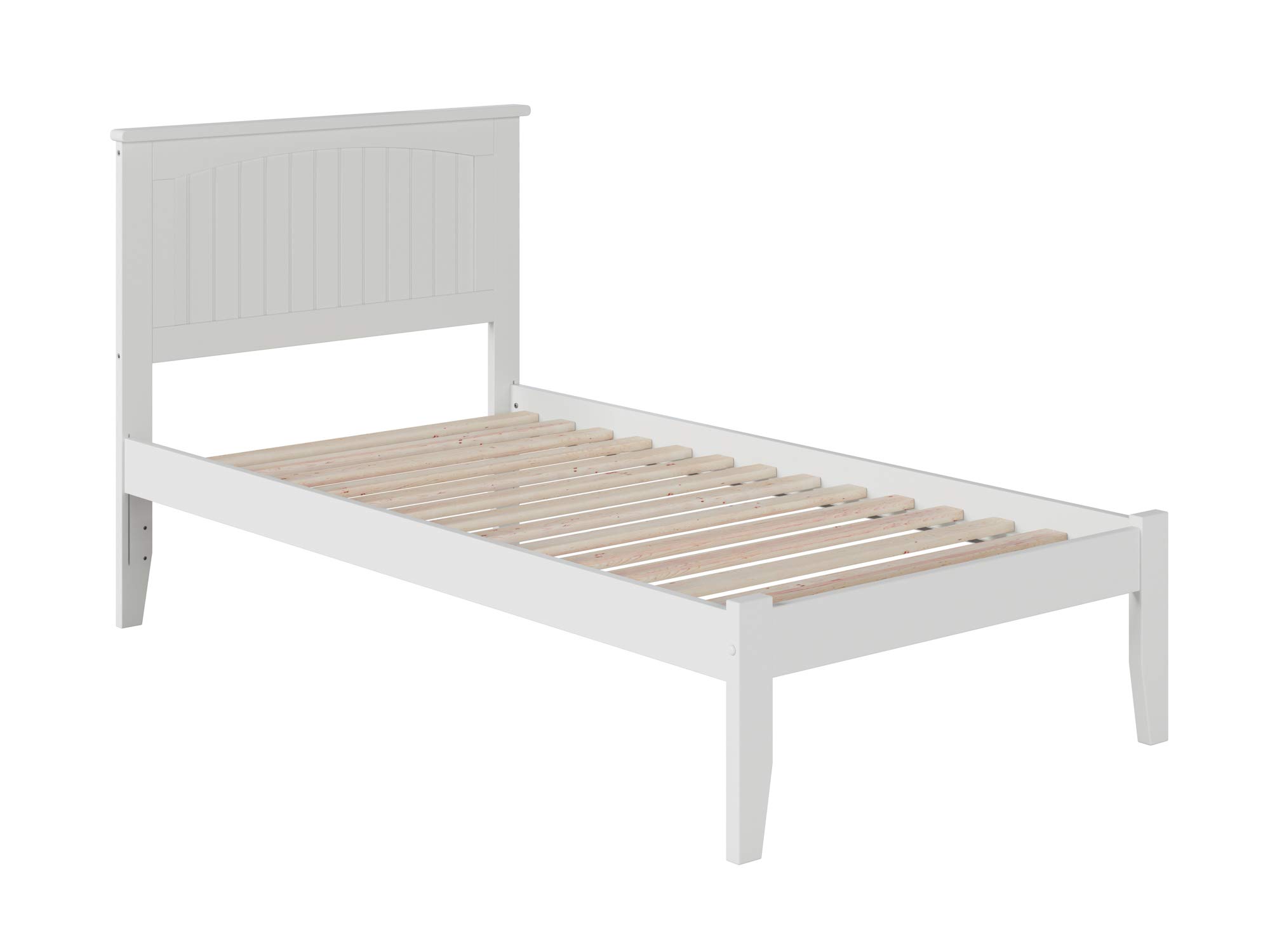 Atlantic Furniture AR8221002 Nantucket Platform Bed with Open Foot Board - Twin Size White Wooden Bed Frame for Kids & Teens - Perfect for Small Bedrooms, Guest Rooms & Dormitories
