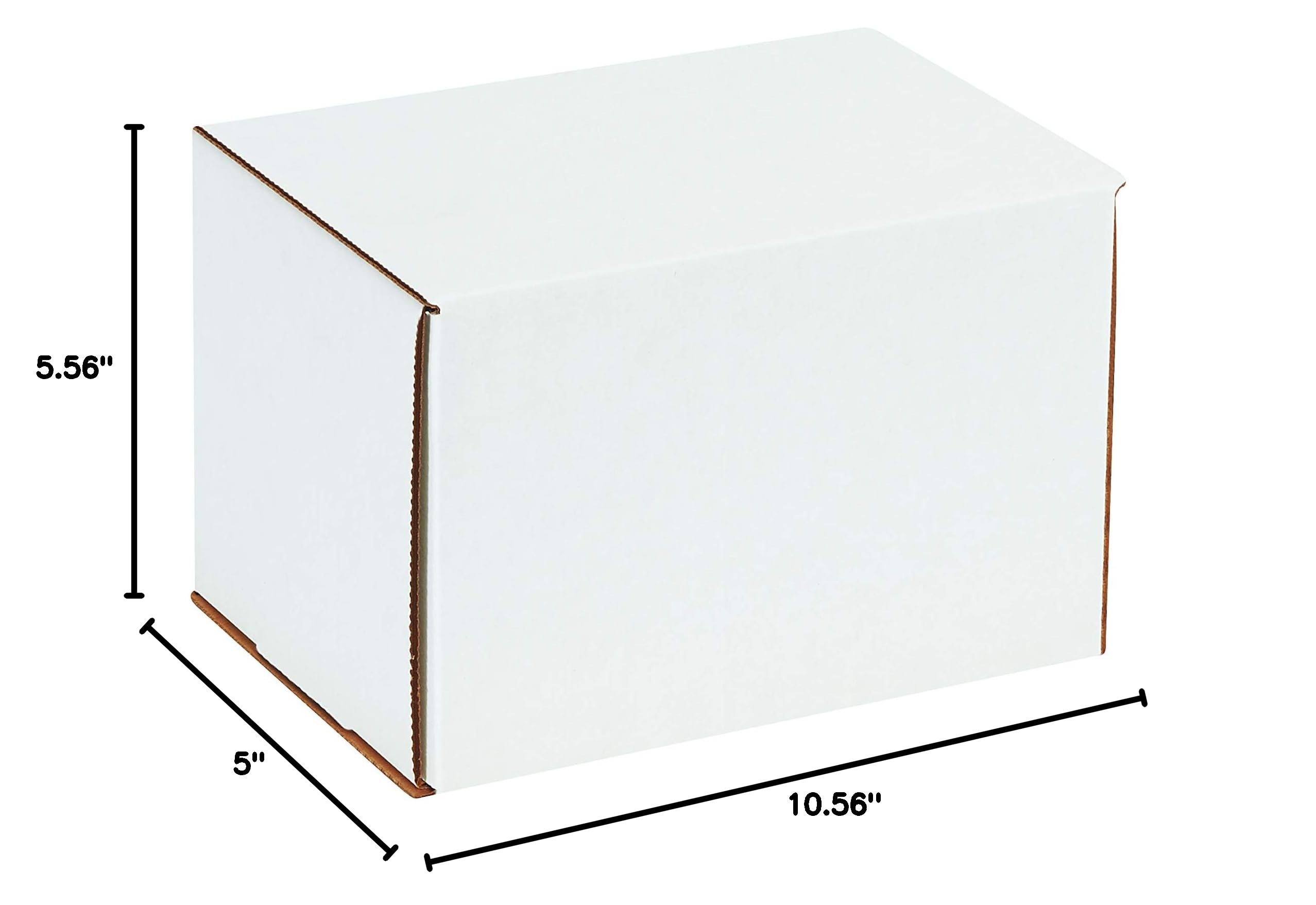 BFMEZ1055 Corrugated Cardboard Shipping Boxes - 10 5/16 x 5 x 5 9/16 Inches, White Medium Mailers with Outside Tuck Top (Pack of 50) - Perfect for Ecommerce, Retail Packaging & Secure Product Shipments