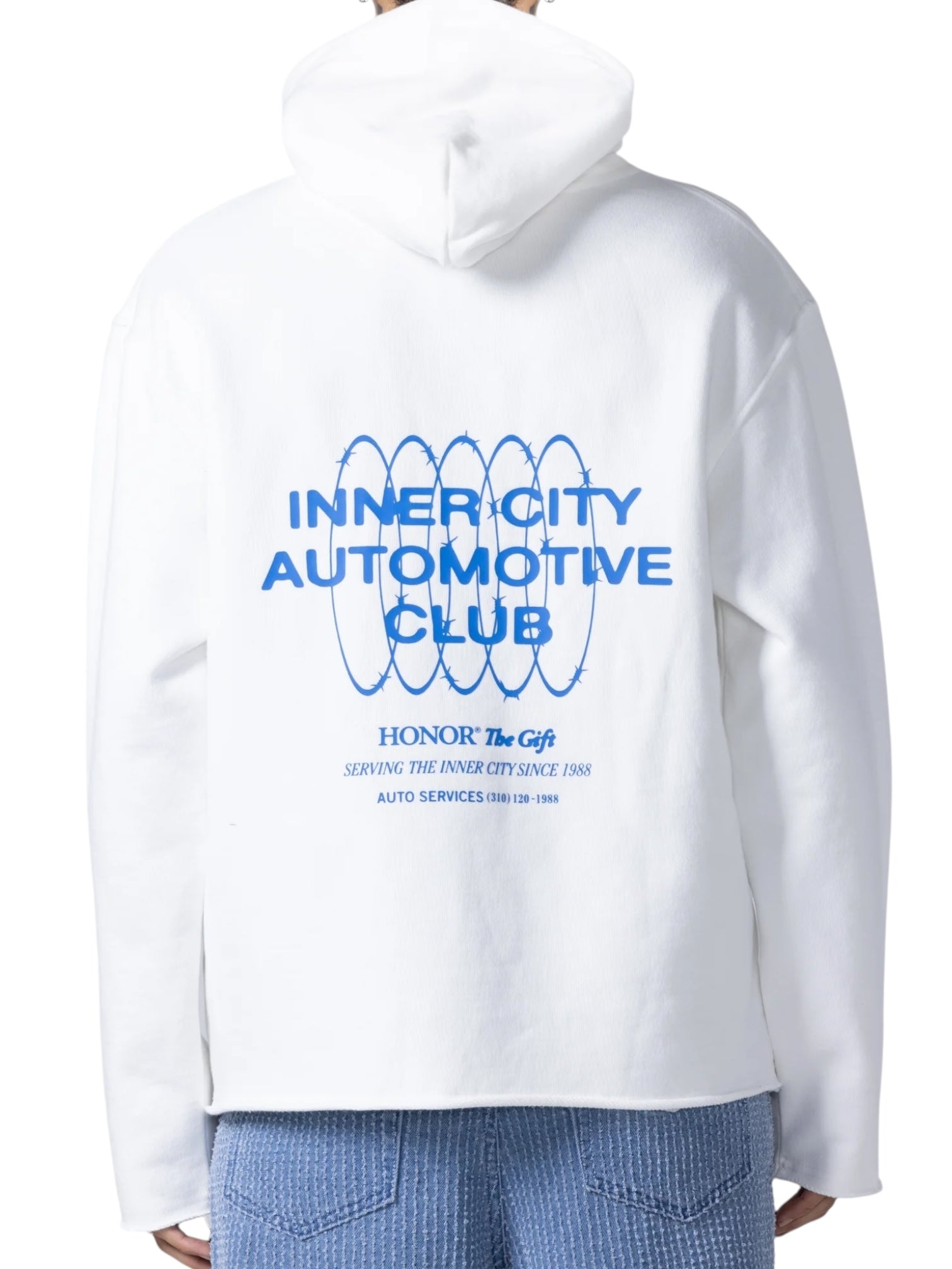 Honor The Gift Speedbike Hoodie - White | Men's Casual Pullover Sweatshirt for Streetwear & Urban Fashion