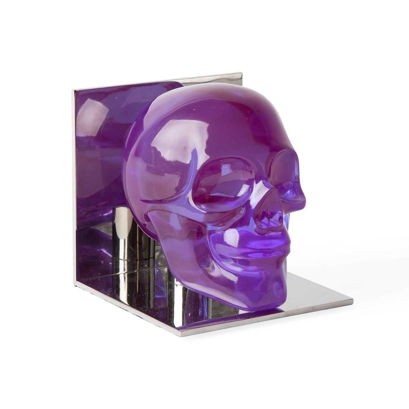 Gothic Skull Bookends for Bookshelves - Heavy Duty Metal Book Holder for Home Office Decor, Halloween & Gothic Theme Room Accessories - Perfect for Books, DVDs & Display Items