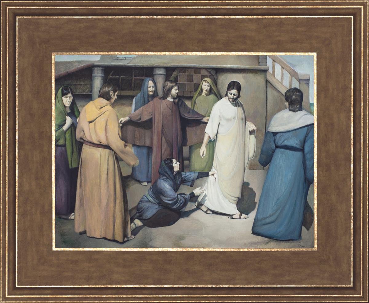 Jesus Healed the Woman Who Touched His Garment - Bible Story Scripture Christian Faith Wall Art for Home Church Decor