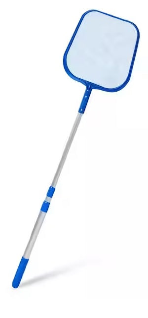 4' Adjustable Telescopic Pool Skimmer Net - Heavy Duty Stainless Steel Mesh for Leaves & Debris - Perfect for Above Ground & Inground Pool Cleaning