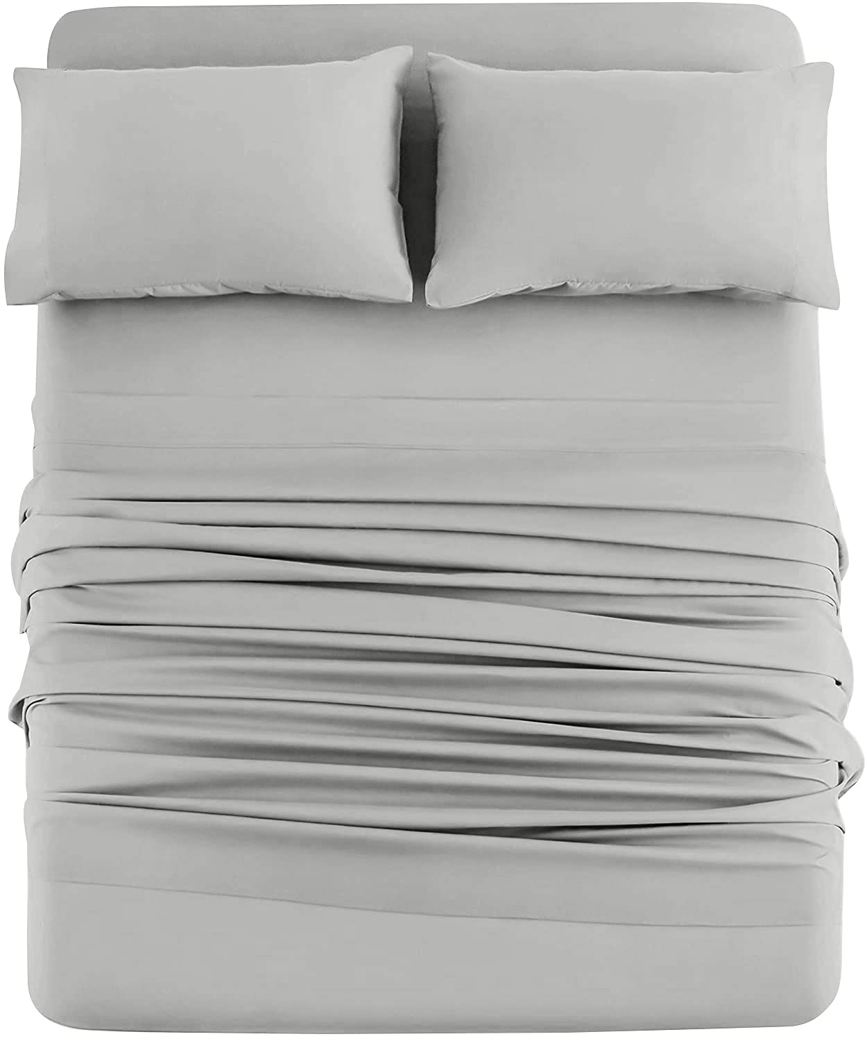 DAN RIVER Twin XL Jersey Sheet Set - 100% Cotton Luxury Bed Sheets | Ultra Soft & Comfortable T-Shirt Style Sheets | All Season Deep Pocket Bedding (3Pc, Twin XL, Light Gray) for Cozy Sleep & Hotel-Like Comfort