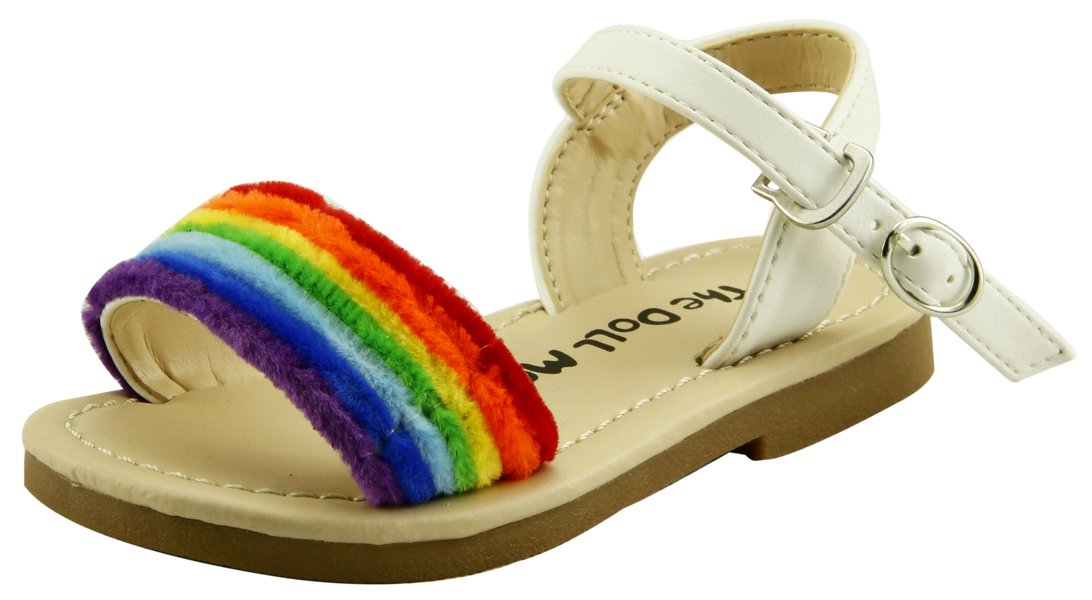 Rainbow Sandals for Kids - Colorful Handmade Doll Maker Sandals for Girls & Boys | Perfect for Beach, Pool, and Summer Play