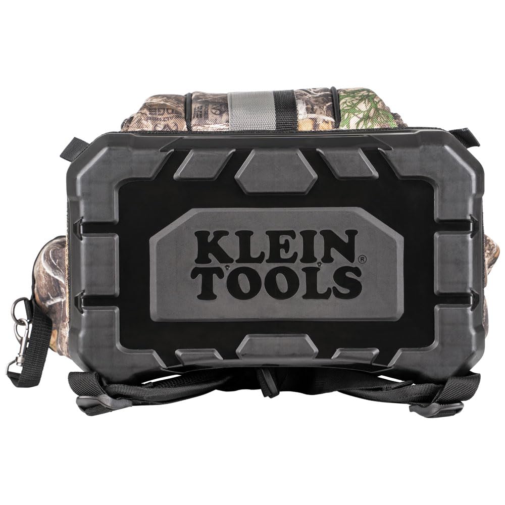 Klein Tools 62800BPCAMO Tradesman Pro Extra-Large 40-Pocket Camo Tool Backpack with Molded Bottom & Charging Port - Durable Jobsite Backpack for Electricians, Contractors & DIY Projects