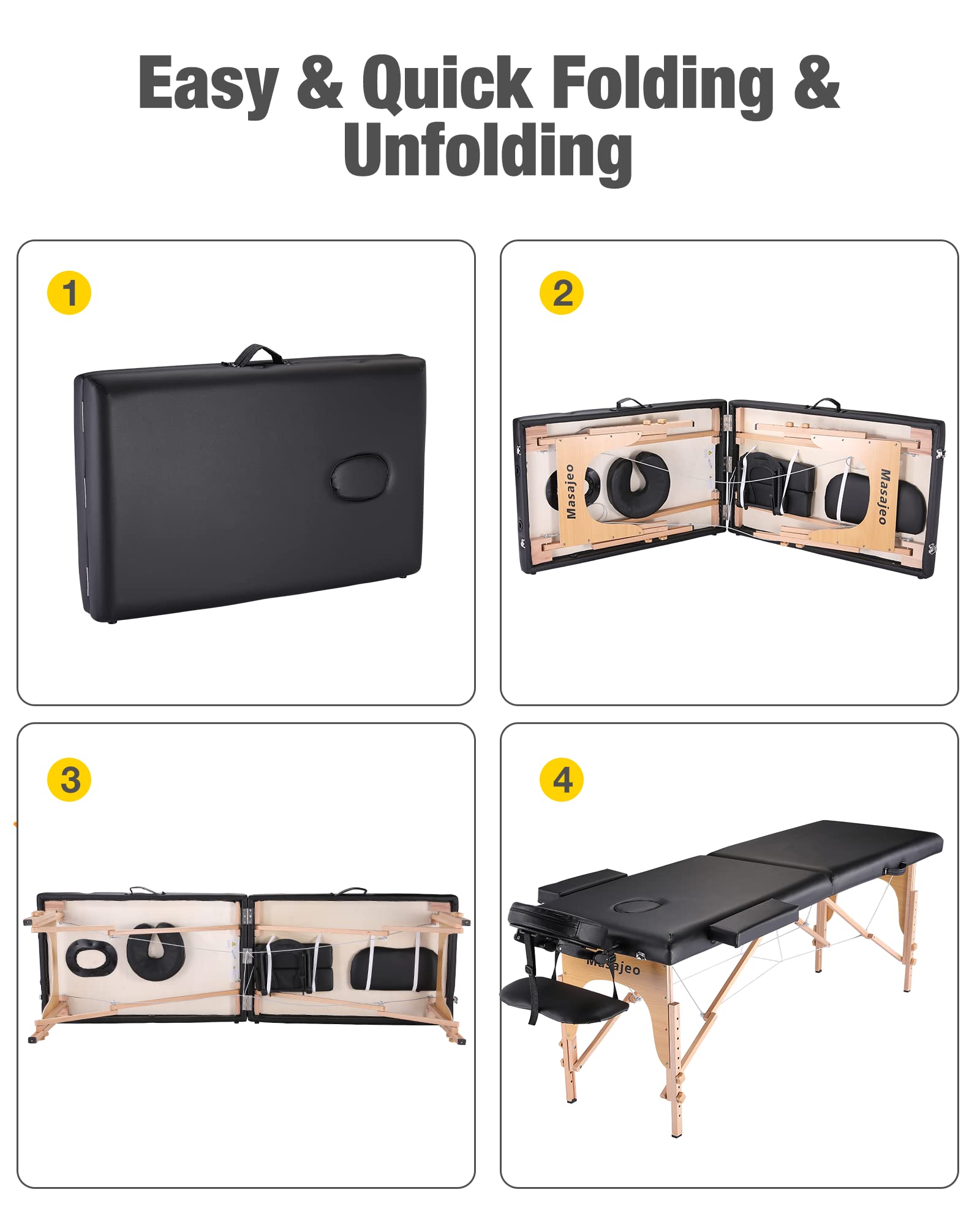 Professional Portable Massage Table - Adjustable Height 84