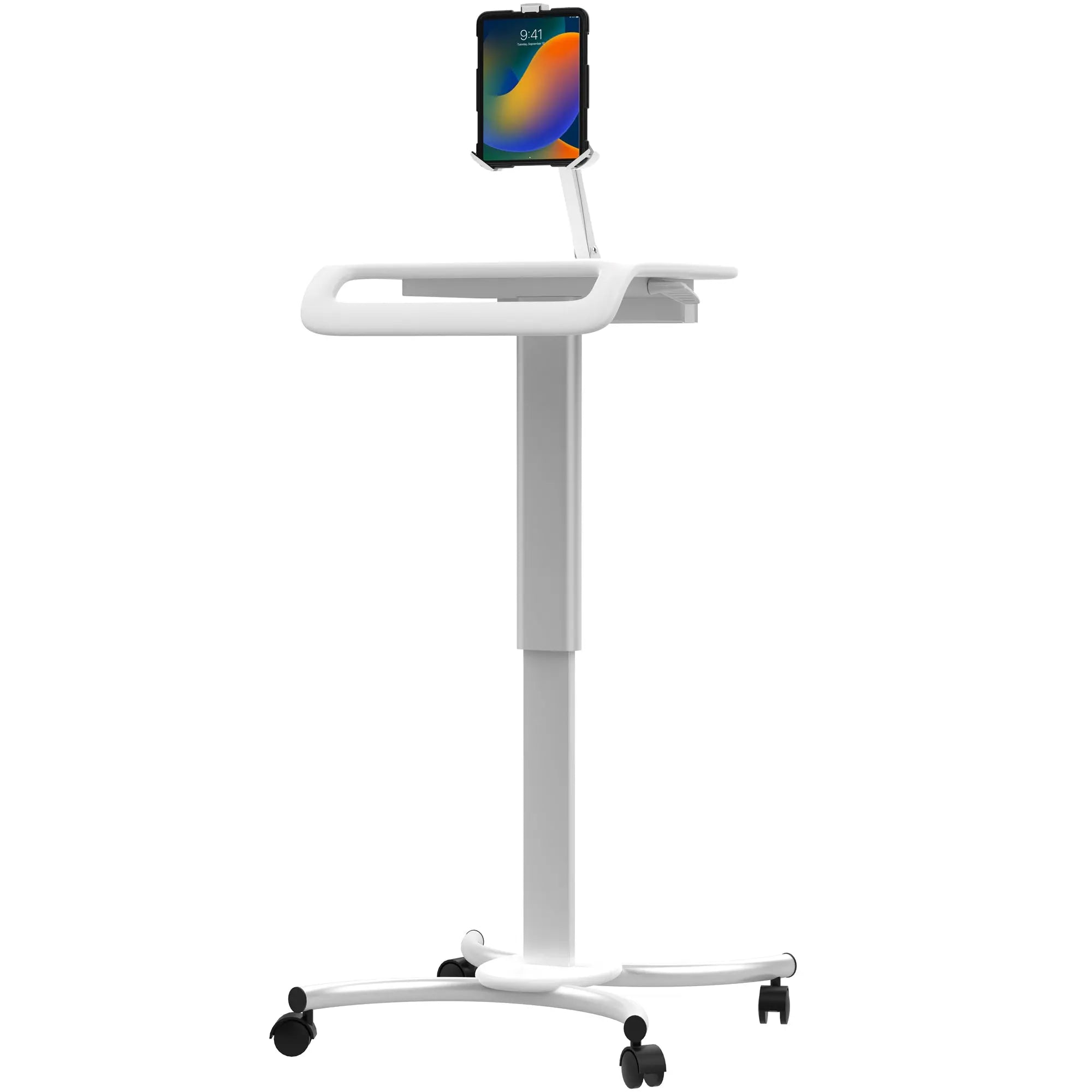 Height Adjustable Rolling Medical Workstation Cart with VESA Plate - Mobile Computer Stand for Hospitals, Clinics & Nursing Stations - Perfect for Medical Professionals & Healthcare Facilities