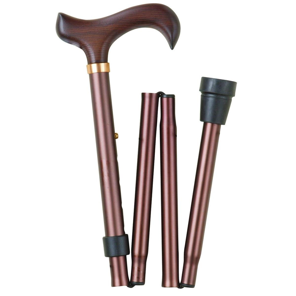 Premium Bisley Bronze Folding Walking Cane - Adjustable Height, Lightweight & Durable for Seniors, Hiking & Outdoor Use