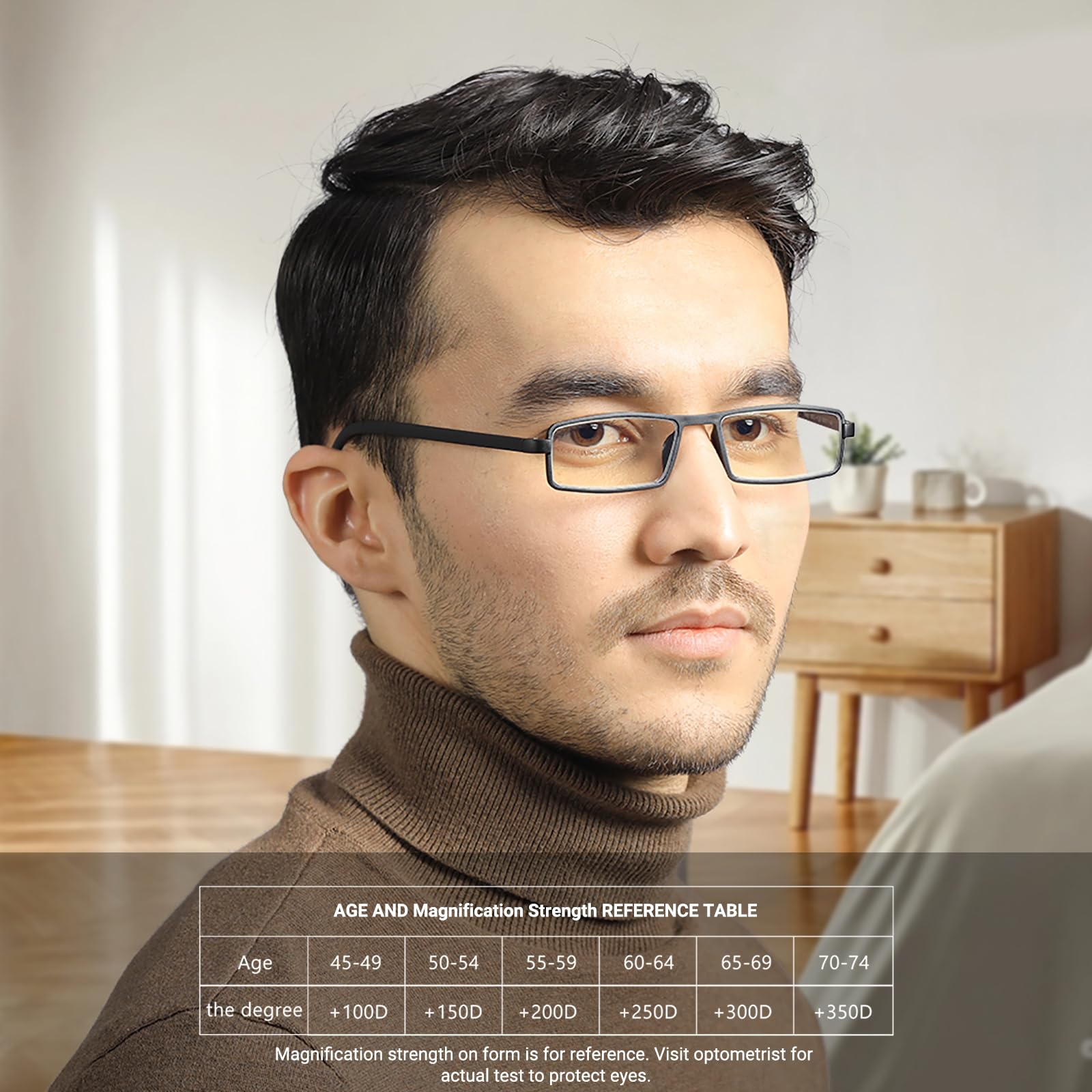 TERAISE 4-Pack Lightweight Reading Glasses with Blue Light Blocking - Comfortable Readers for Computer Work, Reading & Screen Time (Black)