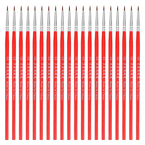 100-Piece Wooden Handle Paint Brush Set for Nail Art, Watercolor, Oil & Acrylic Painting - Tiny Detail Brushes for Artists, DIY Crafts & Body Painting - Perfect for Professional Artists & Hobbyists (Red)