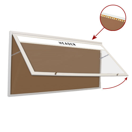 40x60 Large Outdoor Poster Display Case with Header - Single Door Weatherproof Sign Holder for Storefronts, Restaurants, and Events