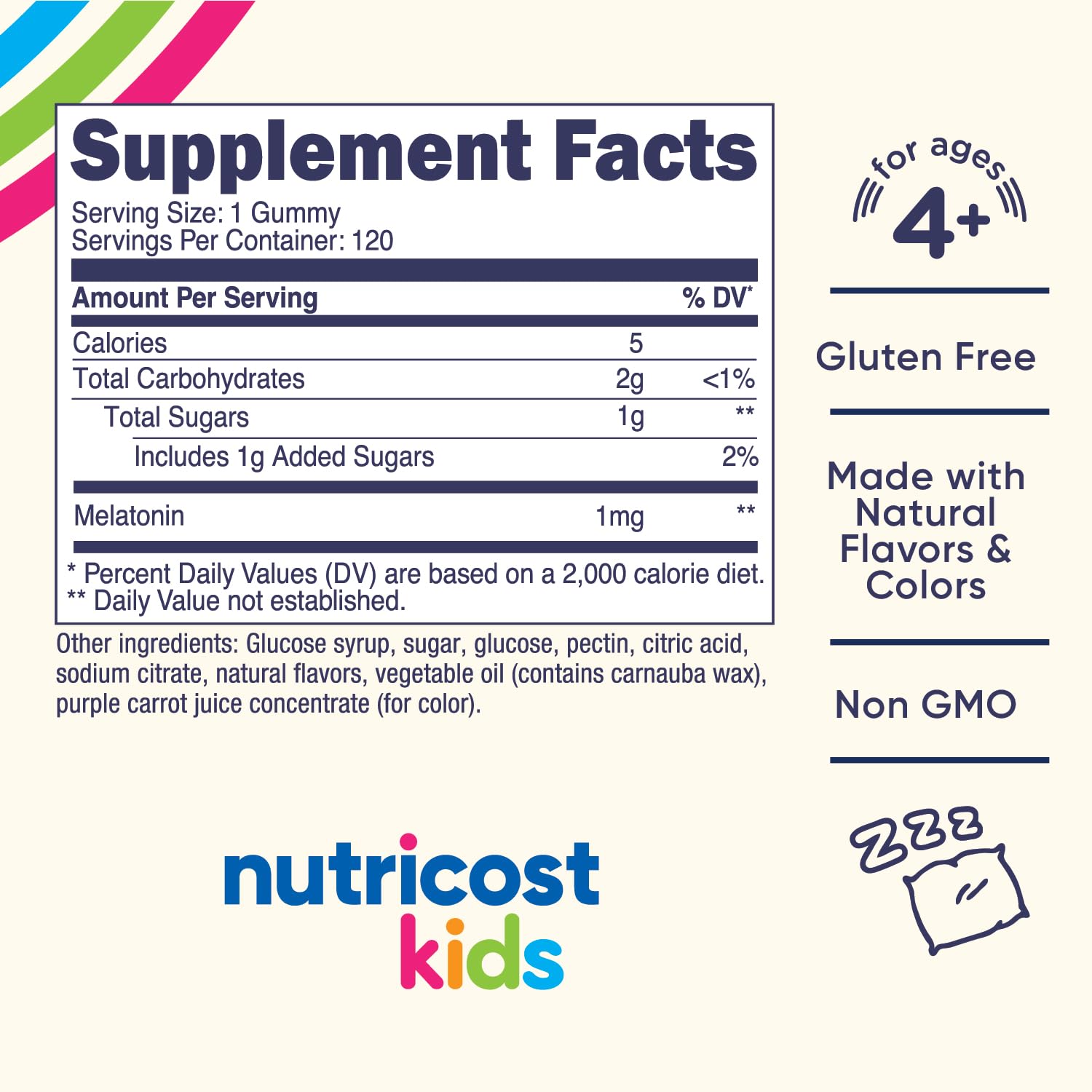 Nutricost Kids Melatonin 1mg Gummies - 120 Count Strawberry Flavored Sleep Aid for Children | Supports Bedtime Routine & Travel Sleep