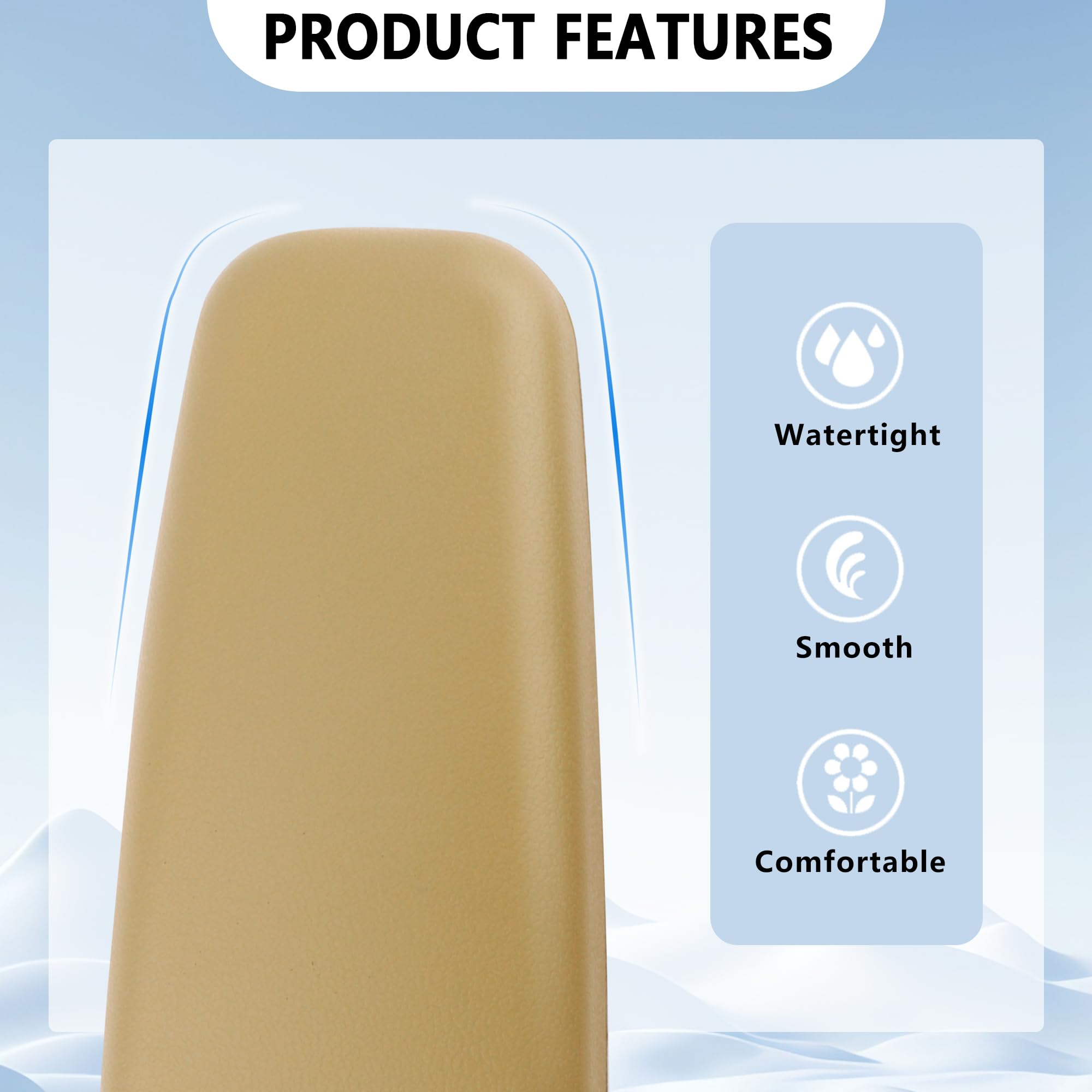 2PCS Soft Leather Elbow Pad Arm Rest for Car - Universal Comfort Support Pillow with One-Piece Molding, Knee Cushion & Door Armrest Pads (Beige) - Perfect for Long Drives & Road Trips