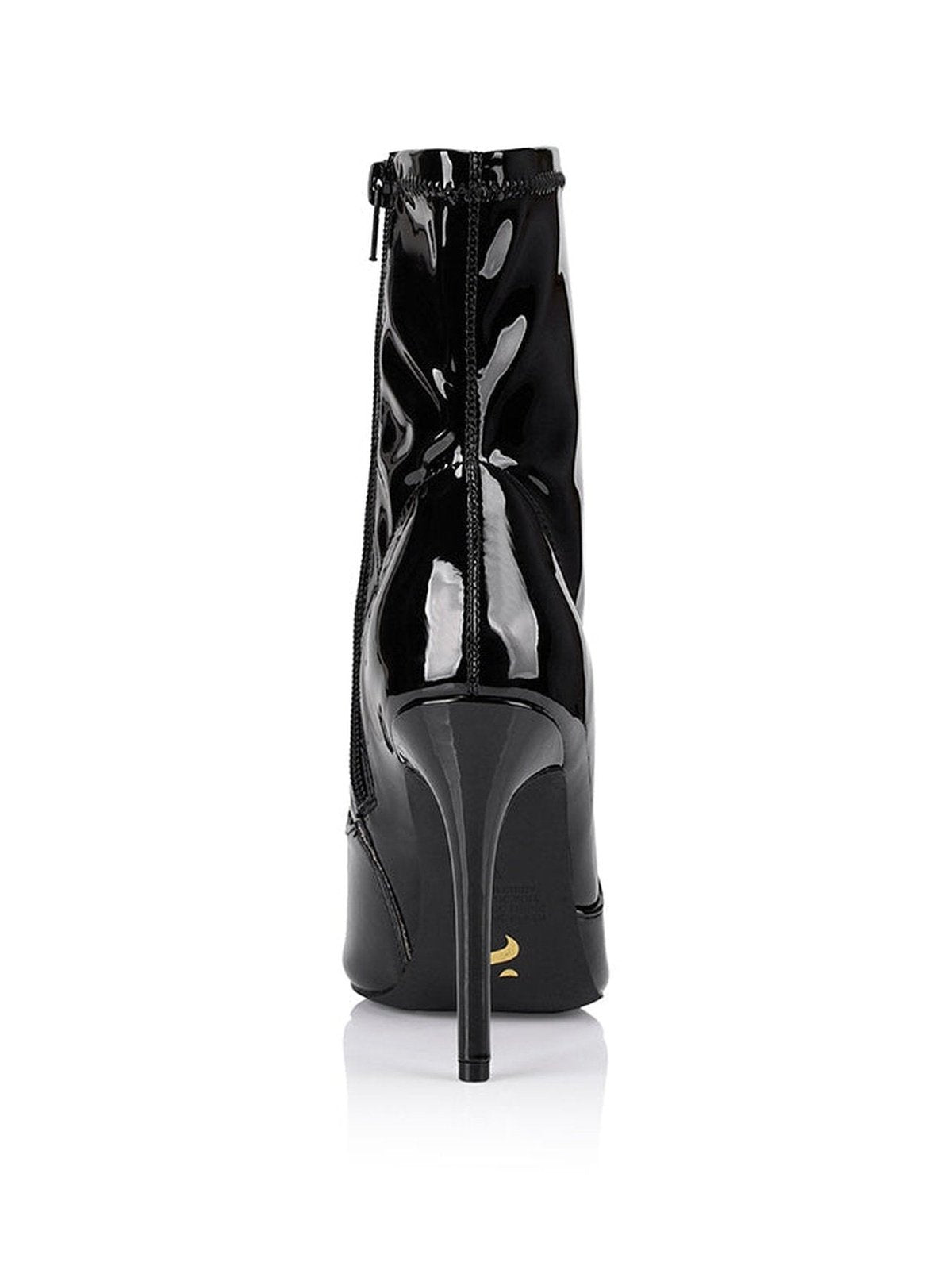 Saskia Women's Black Patent Leather Ankle Boots with Stretch Comfort - Perfect for Office, Casual Outfits & Evening Wear