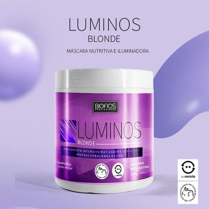 Biofios Professional Luminous Blonde Toning Mask 500g - Brighten & Tone Blonde Hair for Salon-Quality Results at Home