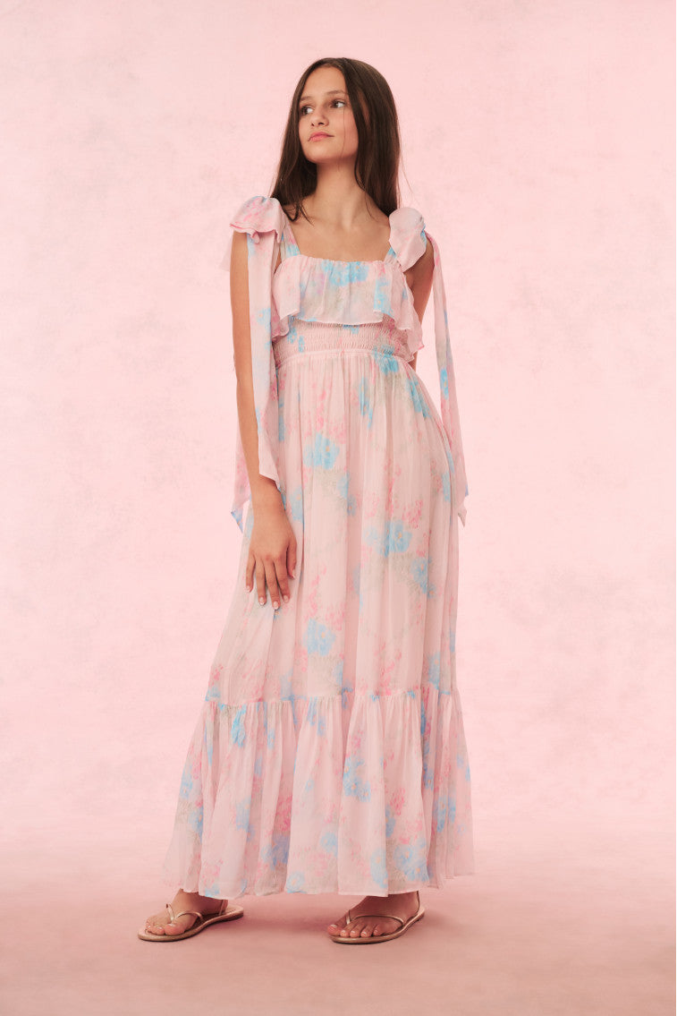 Floral Print Maxi Dress for Girls - Elegant & Comfortable Summer Dress for Parties, Beach Vacations & Special Occasions