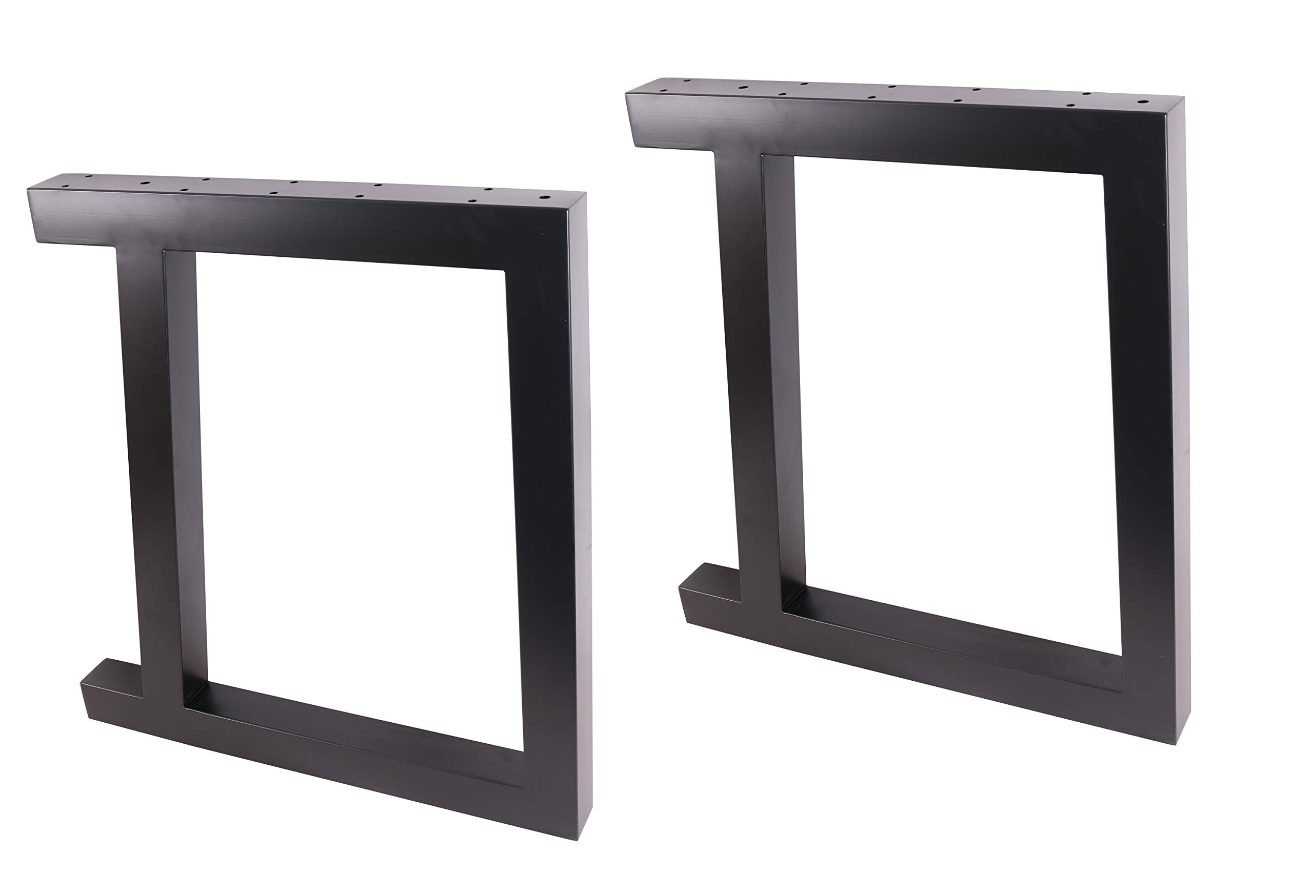2 Pack Black Trapezoid Steel Table Legs - Heavy Duty Industrial Dining Table Legs, Office Desk Legs, Kitchen Counter Legs - Perfect for Modern Farmhouse, Rustic & Industrial Style Furniture (Set of 2) - Ideal for Home Office, Restaurant, Cafe & Kitchen Islands