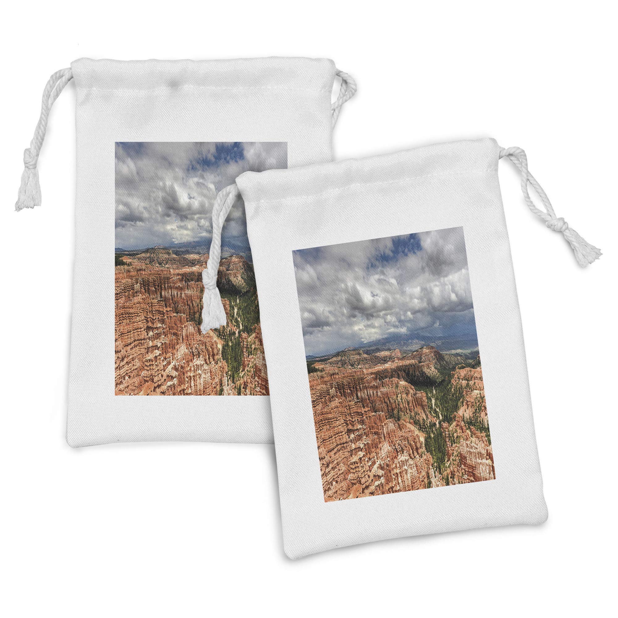 Ambesonne 2-Pack Fabric Pouch Set | Bryce Canyon National Park Landscape Design | 9