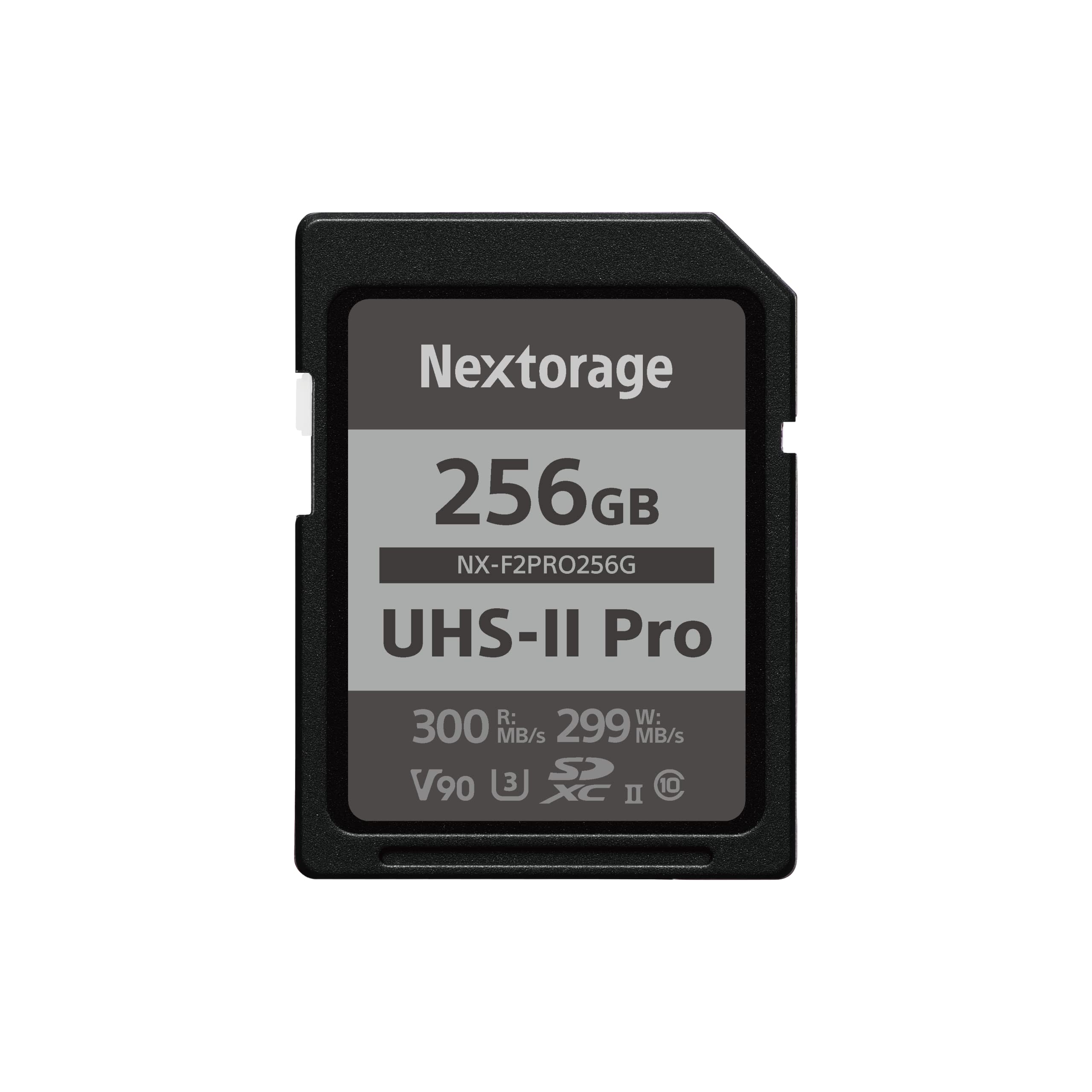Nextorage 256GB SDXC UHS-II V90 Memory Card - Japanese Brand pSLC, 299MB/s Write & 300MB/s Read Speed, 4K Video Recording, F2PRO Series (NX-F2PRO256G) - Perfect for Professional Photography, 4K/8K Video, and High-Speed Burst Shooting
