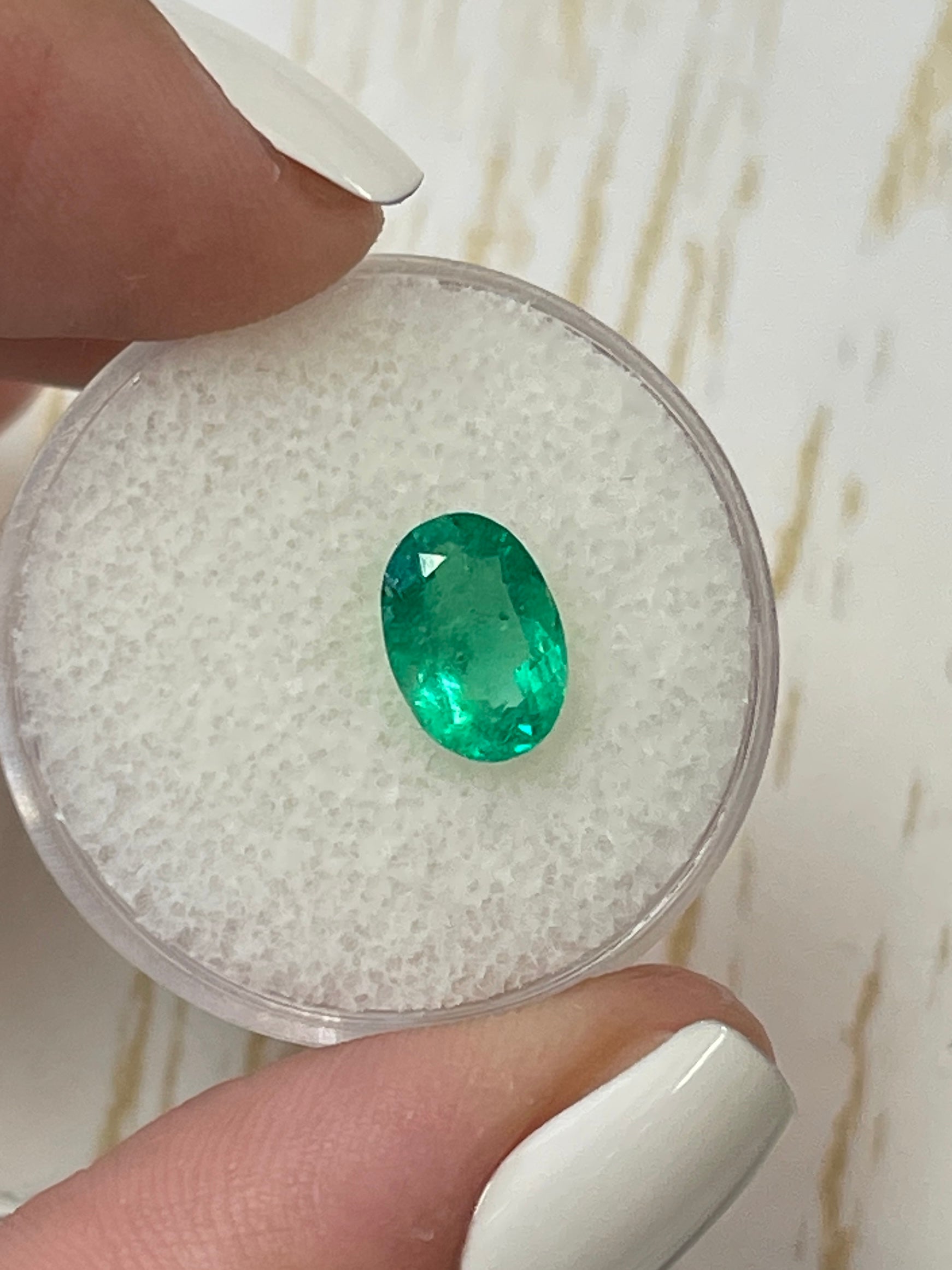 1.69 Carat 9x6mm Medium Yellowish Green Natural Loose Colombian Emerald Oval Cut Gemstone for Jewelry Making, Engagement Rings & Collector's Display