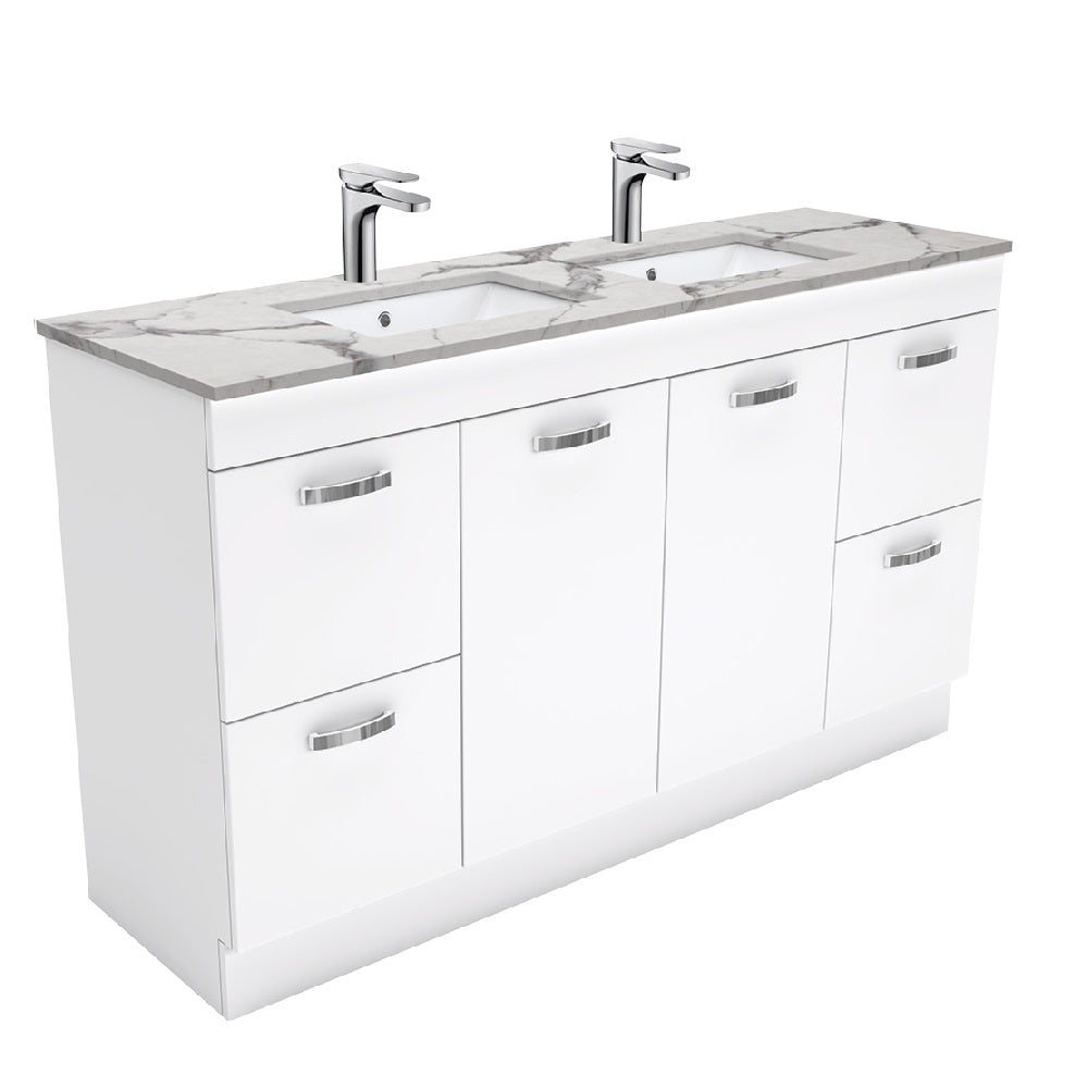 Fienza SM150NKWD Unicab Calacatta Marble Double Sink Bathroom Vanity 59