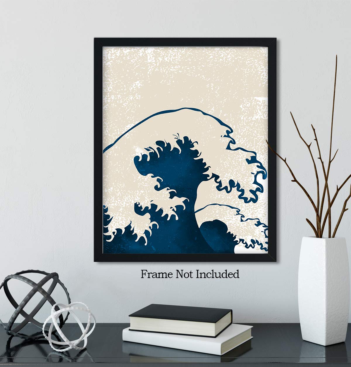Govivo Monster Waves Wall Art Print - 8x10 Inch Unframed Ocean Wave Photography Poster for Beach House Decor, Living Room, Office & Bedroom Wall Decoration