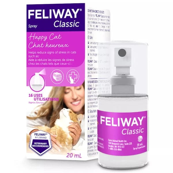 FELIWAY CLASSIC Cat Calming Spray - Reduce Stress & Anxiety in Cats - Perfect for Travel, Vet Visits & Multi-Cat Homes
