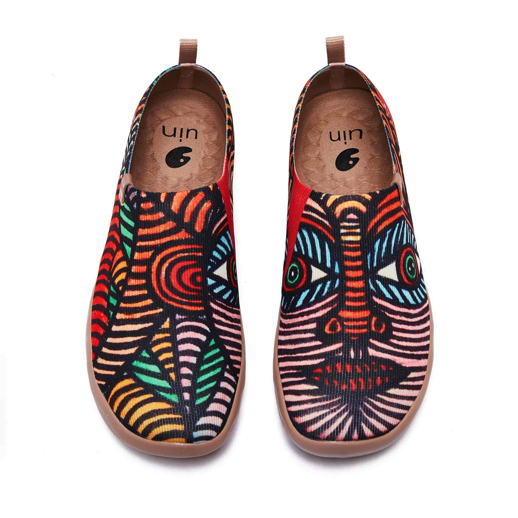 UIN Women's Art Painted Slip-On Loafers - Lightweight Knit Travel Shoes for Women | Comfortable Casual Sneakers | Perfect for Walking, Travel & Daily Wear (Toledo Ⅱ)