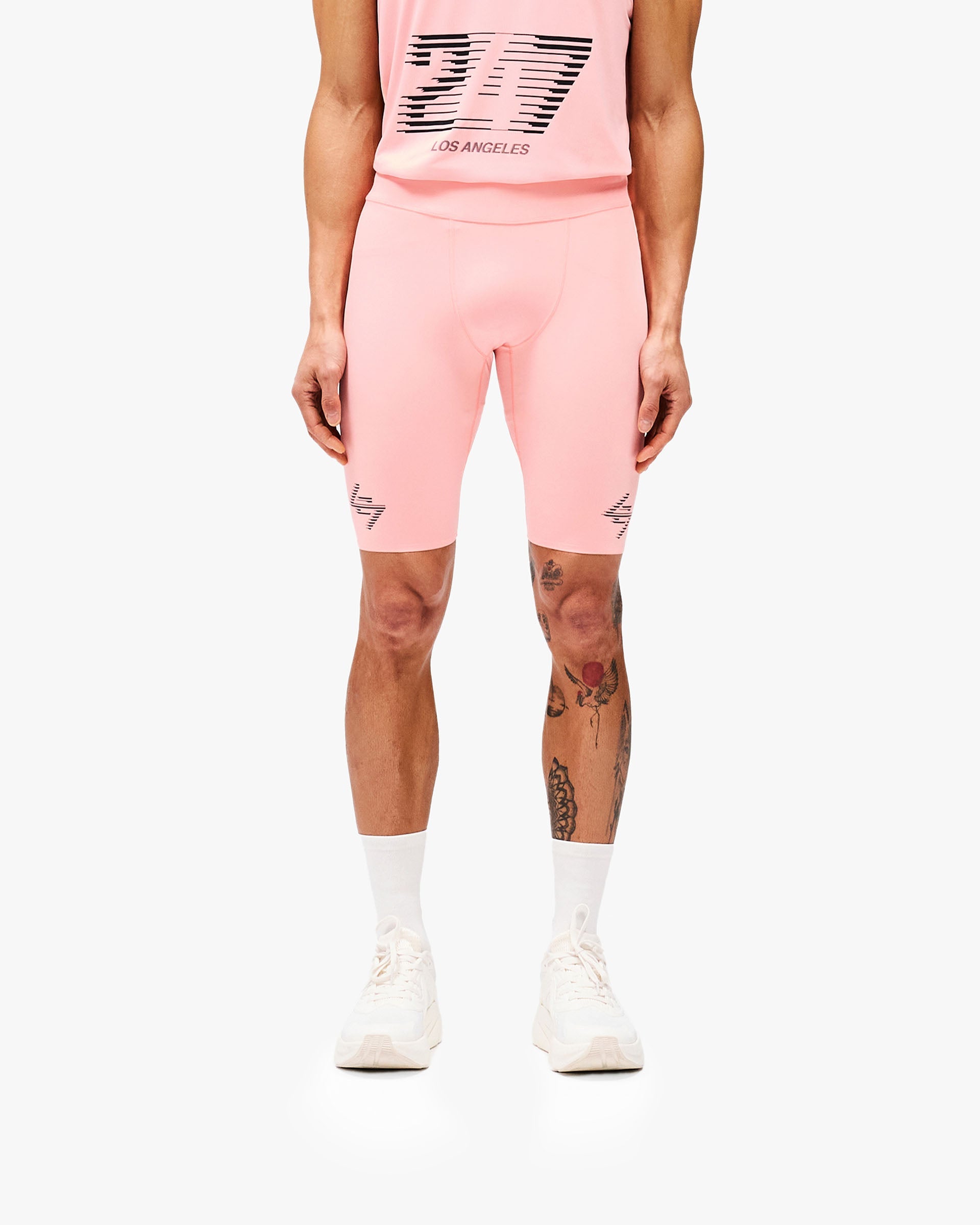 247 Los Angeles Half Tight for Women - Soft & Breathable Running Shorts in Pink | Perfect for Yoga, Gym & Workout