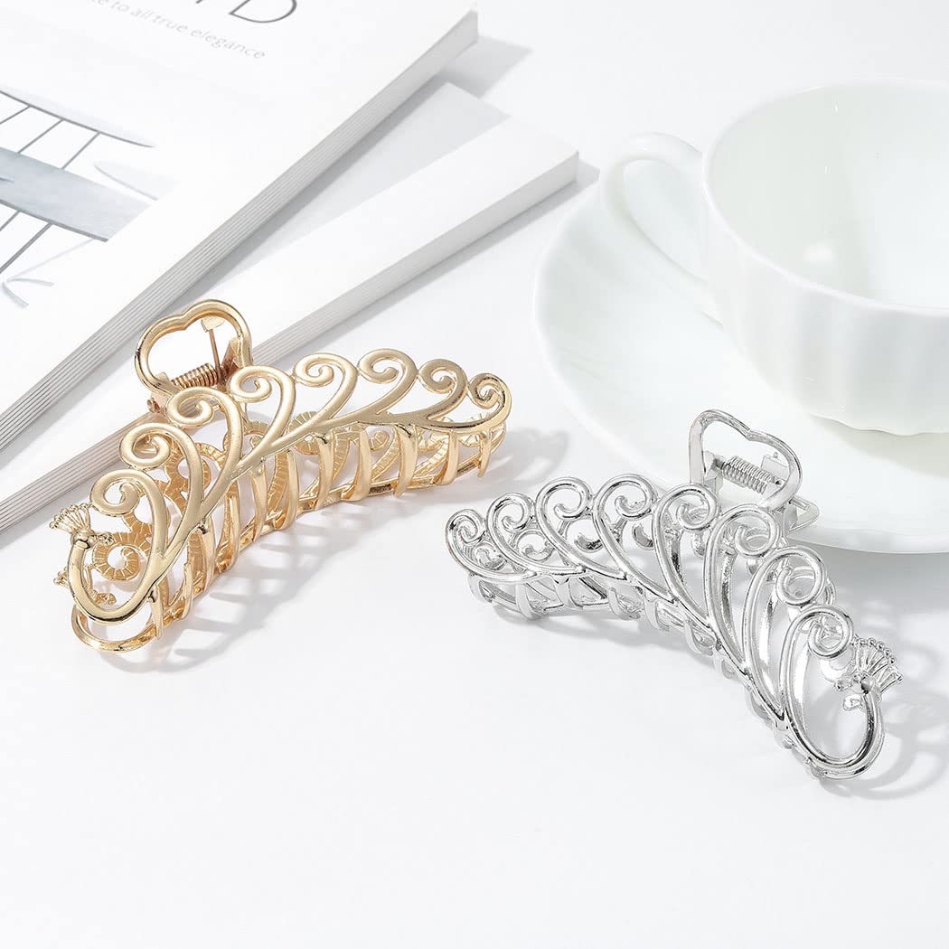 Runmi Large Hair Clips 2 Pack - Non-Slip Strong Hold 11cm Hair Claw Clips for Women & Girls - Perfect for Thick Hair, Ponytails & Updos