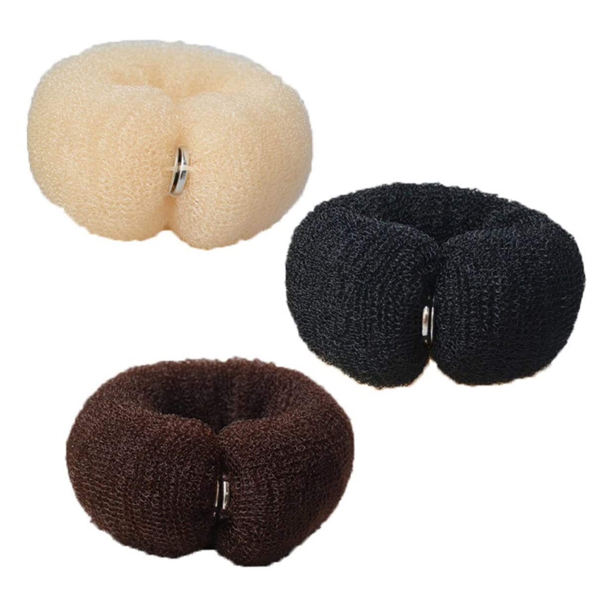 Beavorty 3-Piece Donut Hair Bun Set - Wavy Hair Curler & Flexible Bun Maker for Women with Thick Hair | Nylon Ponytail Holder & Bendy Curl Ring for Perfect Waves - Great for Updos, Parties, and Everyday Styling