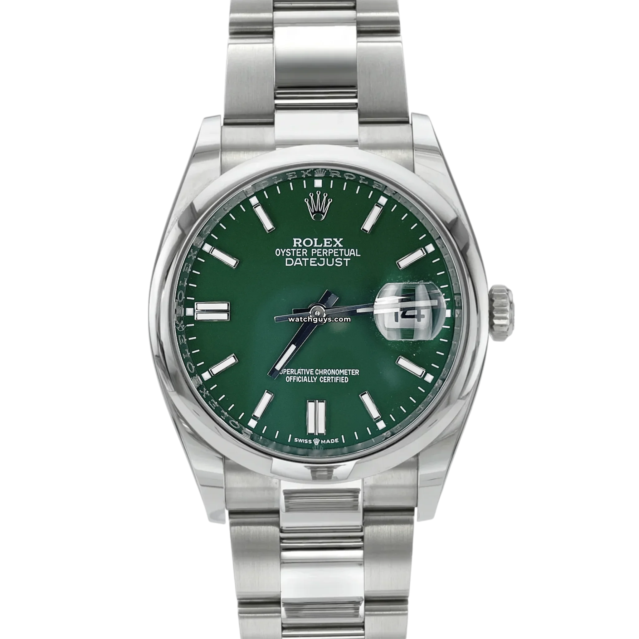 Rolex Datejust 116200 Stainless Steel Watch with Green Dial - Perfect for Business, Formal Events & Luxury Gift Giving
