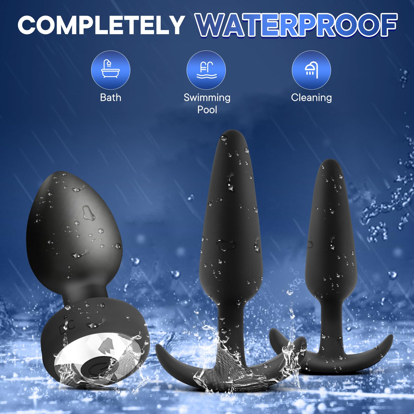 Premium 3Pcs Silicone Anal Plug Training Kit with Remote Control & 10 Vibration Modes - Adult Sex Toys for Men, Women & Couples - Perfect for Solo Play, Couples Fun & BDSM Exploration