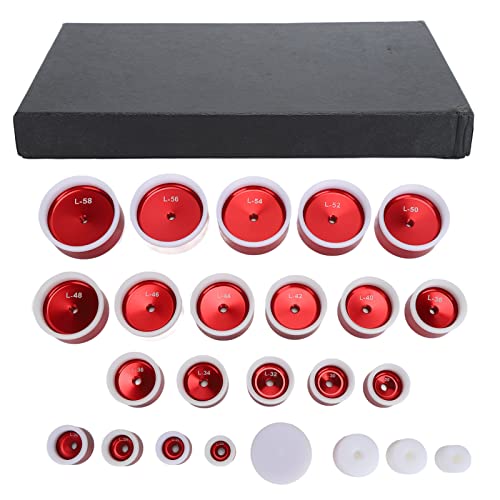 24pcs Watch Back Cover Press Dies Set - Watch Back Case Closer Metal Inserts & Capping Machine Dies - Durable Aluminum Alloy Mold Pressing Tool Kit for Watch Battery Replacement - Perfect for Watch Repair Shops & DIY Enthusiasts