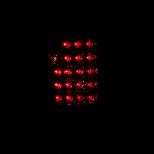 Red & Clear LED Tail Lights Assembly Pair for Chevy Silverado & GMC Sierra - Left Driver & Right Passenger Side Replacement - Enhance Visibility & Style for Pickup Trucks