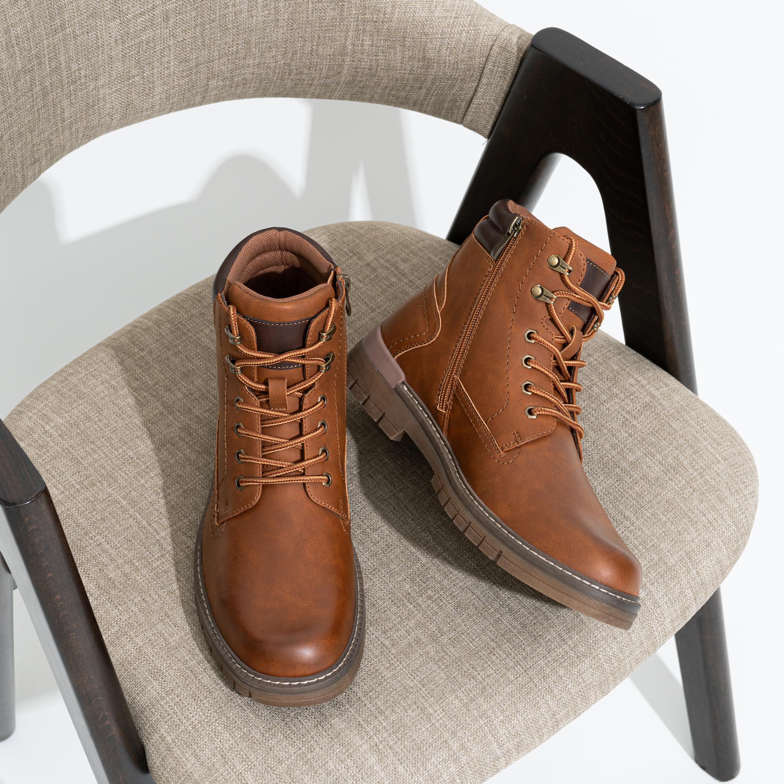 Men's Casual Hiking Boots with Zipper - Stylish Chukka Boots for Outdoor & Daily Wear