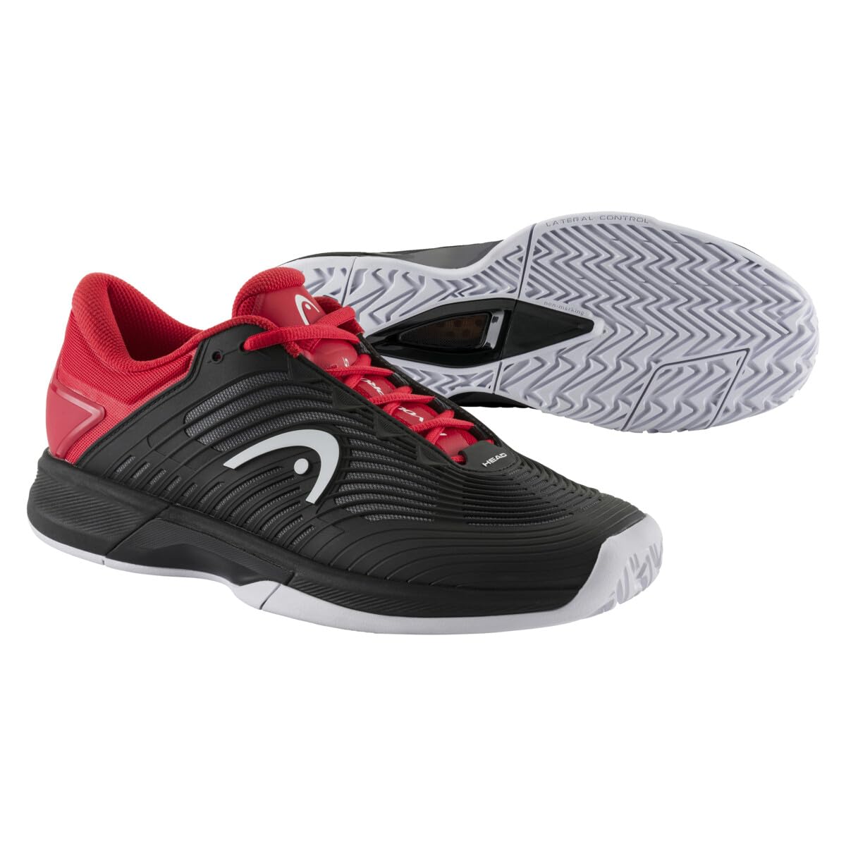 HEAD Men's Revolt Pro Sneaker - Lightweight Tennis Shoes for Men | Black/Red Size 8 | Perfect for Running, Gym & Casual Wear