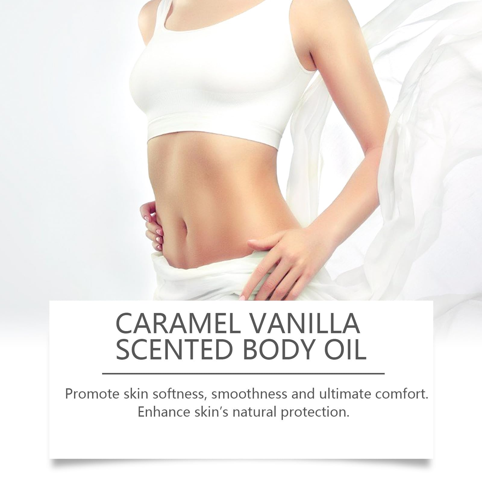 Caramel Vanilla Body Oil for Women - Moisturizing & Aromatherapy Massage Oil - Sweet Scented Perfume Oil for Dry Skin - Perfect for Spa, Relaxation & Gift Giving