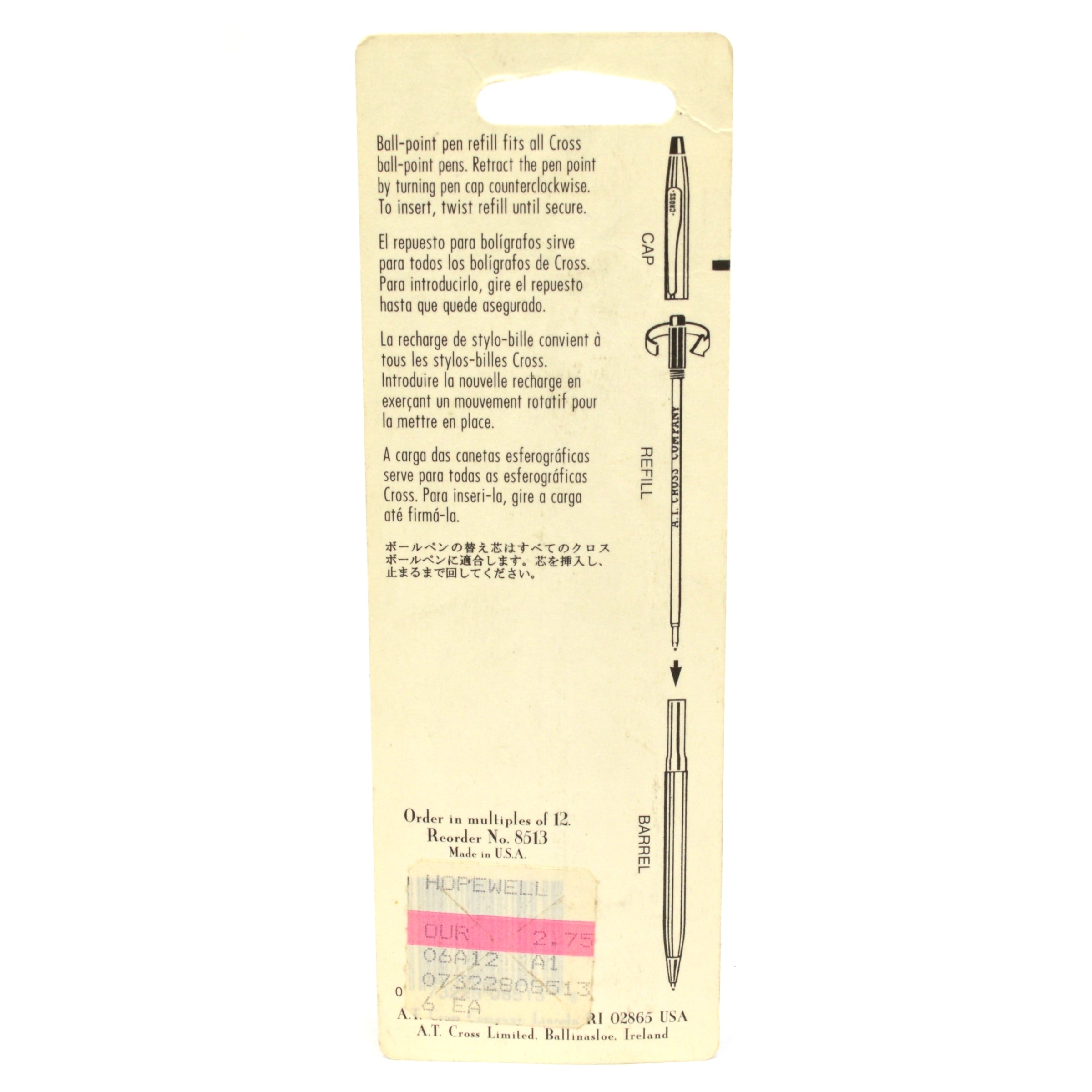 Cross Ballpoint Pen Refills & Pencil Lead Set - 8512 Blue & 8513 Black Ink Refills with Erasers - Perfect for Office, School & Home Writing Needs