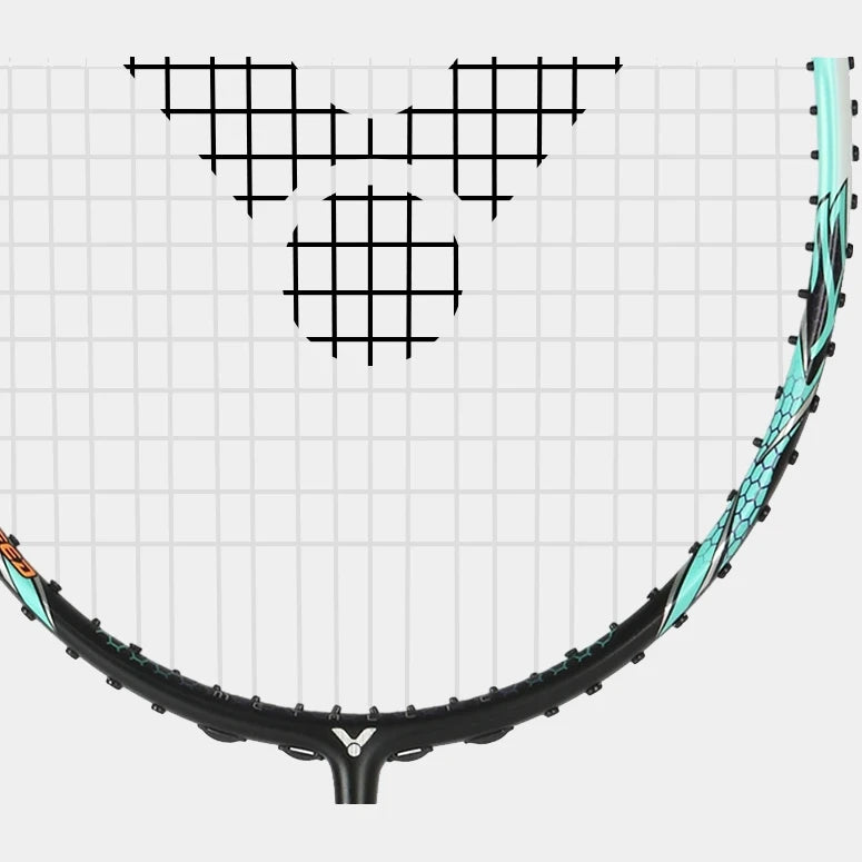 Victor AuraSpeed 90K Metallic Badminton Racket - Lightweight Carbon Fiber Shuttlecock Racket for Professional Players (Pale Turquoise) | Perfect for Tournaments & Training Sessions