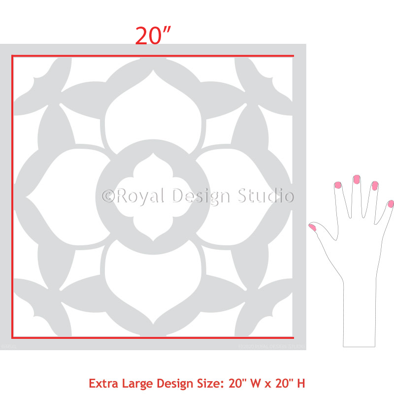 Duomo Tile Stencil - Reusable DIY Floor & Wall Stencil for Painting Patterns - Perfect for Home Decor, Bathroom, Kitchen Backsplash & Outdoor Projects