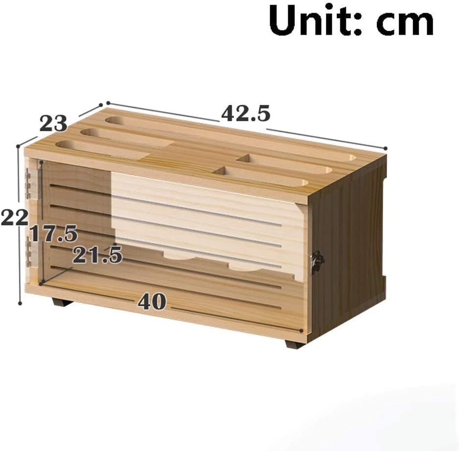 **Wall-Mounted Solid Wood Wireless Router Storage Box with 3 Shelves & Power Cord - White Finishing Box for Home Office & Tech Gadgets Organization**