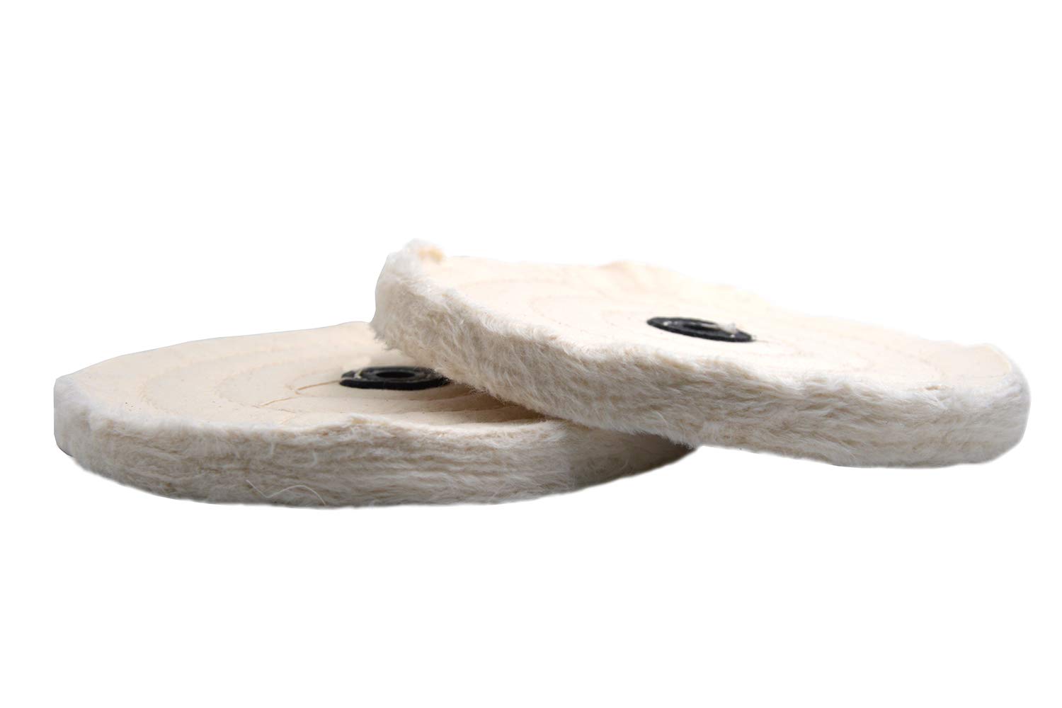 Wokise 2-Pack 4-Inch 50-Ply Extra Thick Cotton Buffing Wheel Pads for Bench Grinder - High Polish Power Tool Accessories - Perfect for Metal Polishing, Jewelry Making & Automotive Detailing
