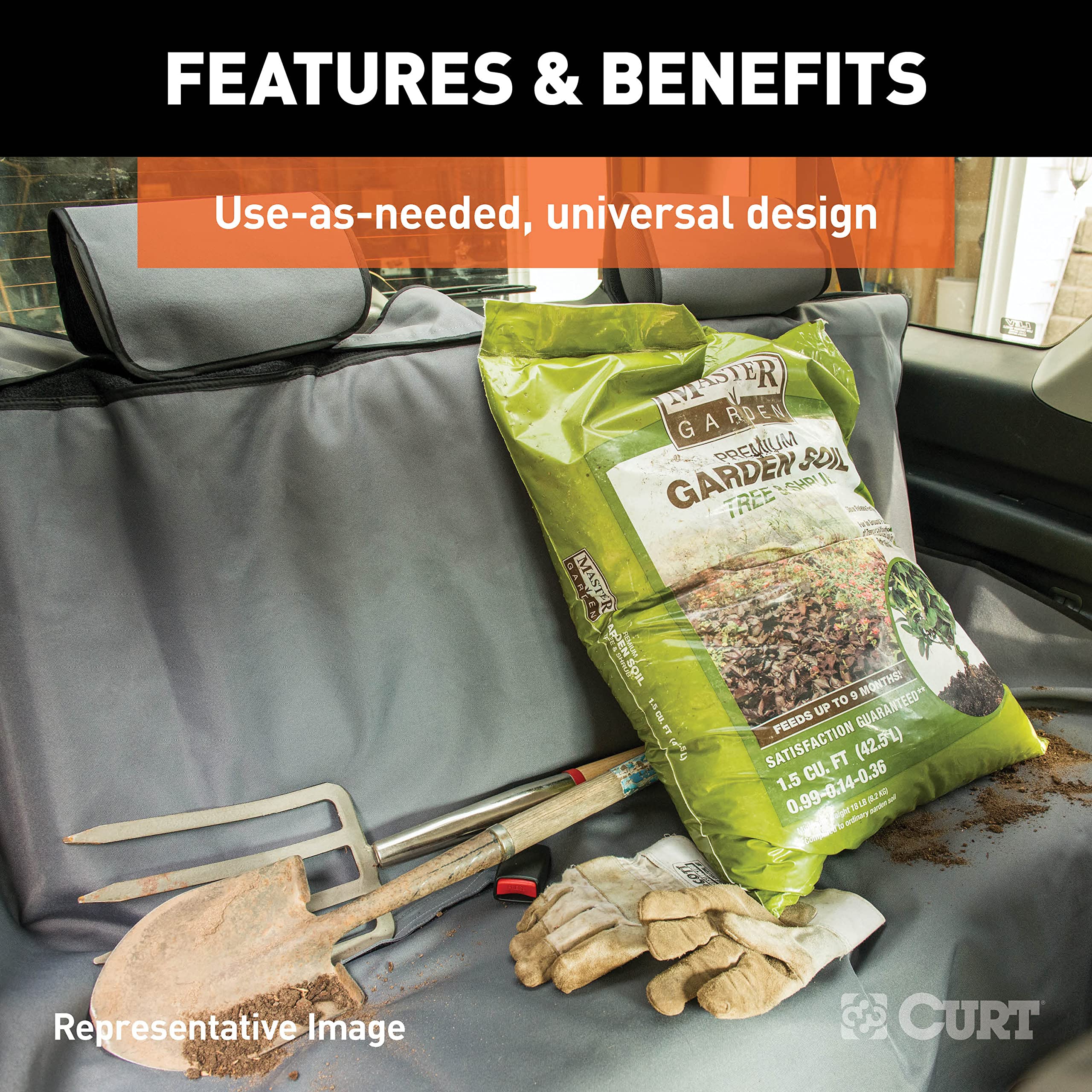 CURT Manufacturing 18512 Brown Seat Cover - Durable Car Seat Protector for Trucks, SUVs & Off-Road Vehicles | Perfect for Work, Camping & Outdoor Adventures