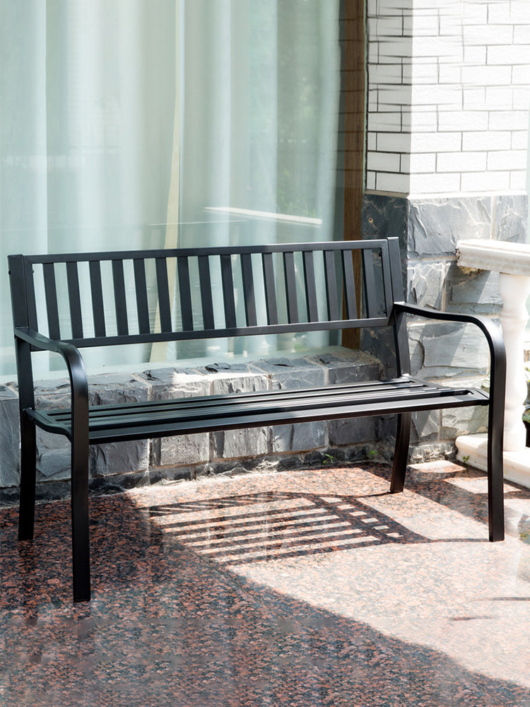 KEVIN B Outdoor Park Bench - Simple Garden Bench Chair for Patio, Backyard & Park Relaxation | Durable Wooden Seating for Outdoor Leisure & Social Gatherings