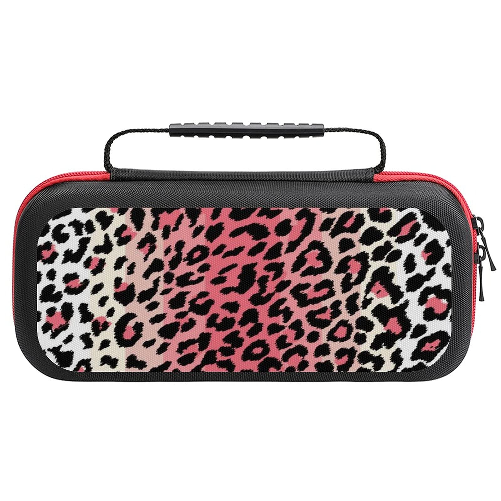 Pink Leopard Print Nintendo Switch Lite Carrying Case - Portable Travel Storage Bag for Switch Lite Console & Accessories - Perfect for Gaming On The Go, Commuting & Travel Protection