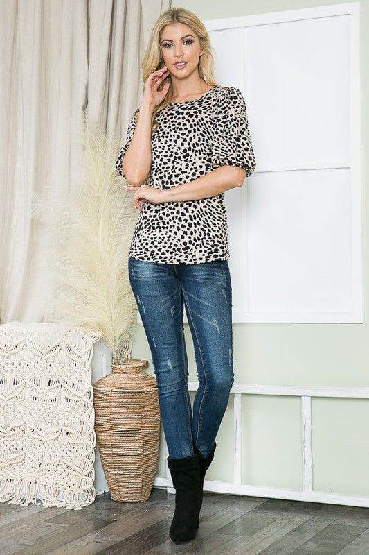 Stylish Bubble Sleeve Knit Jersey Top for Women - Trendy Casual & Party Wear - Perfect for Date Nights, Office Outfits & Weekend Brunch