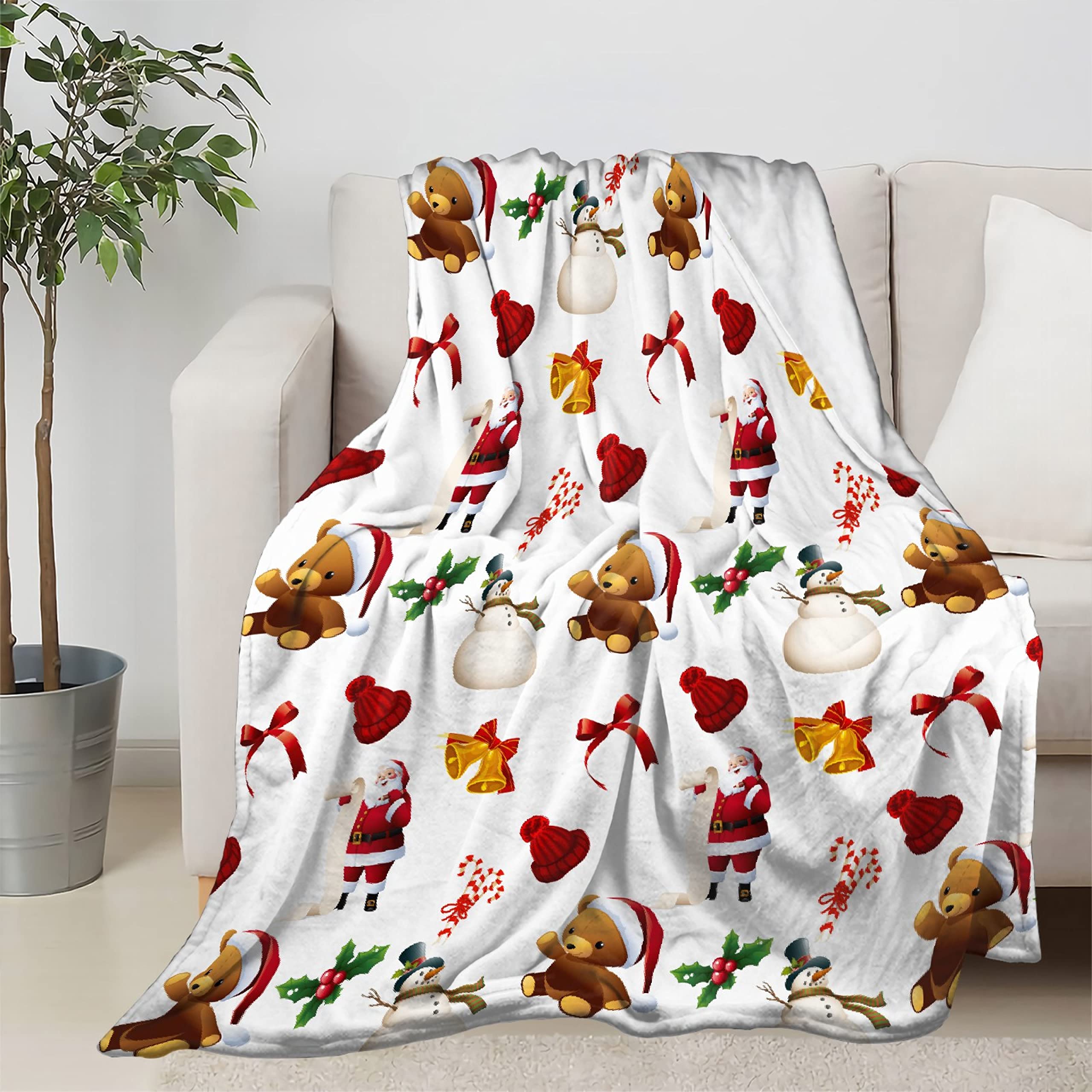 Christmas Snowman Flannel Throw Blanket - 120