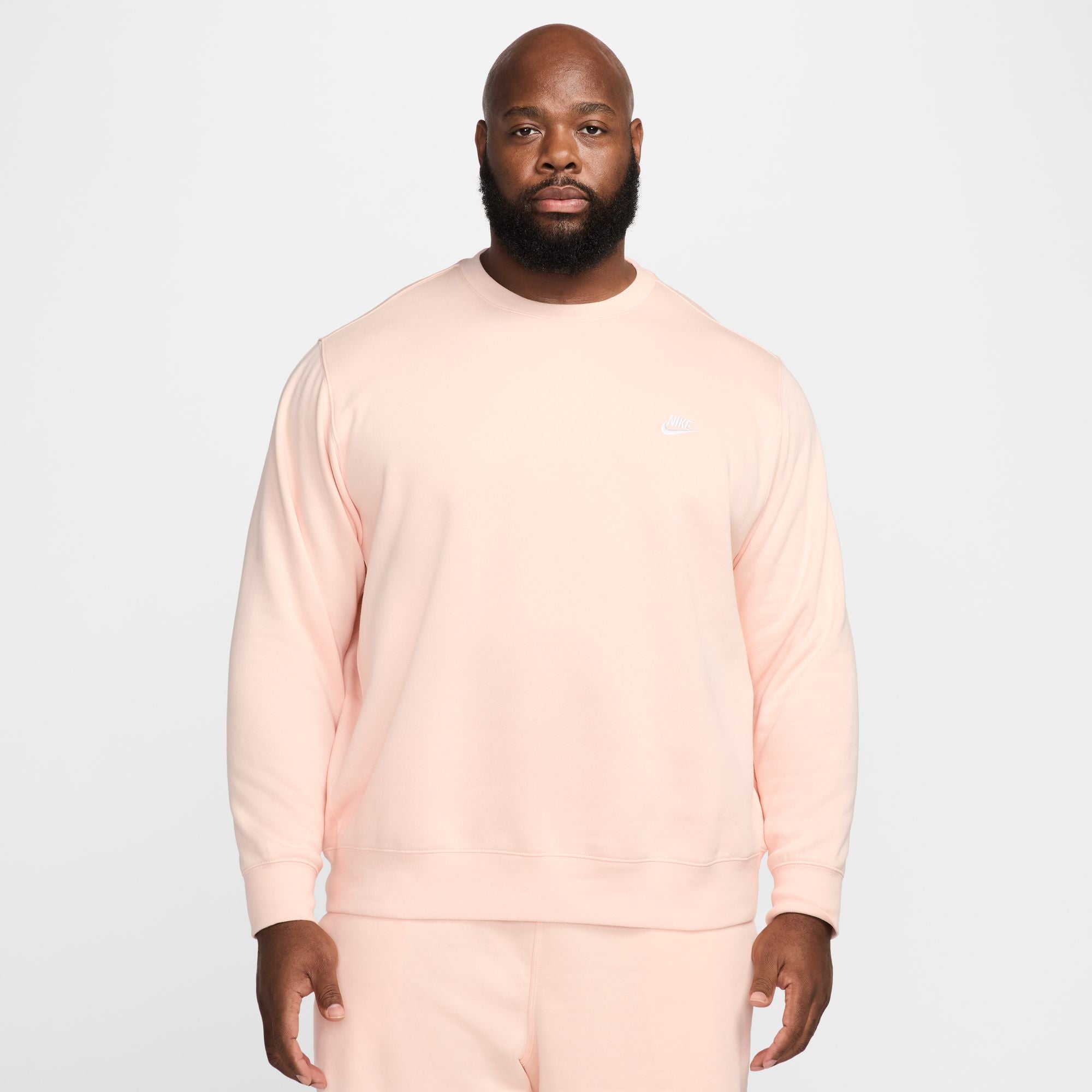 Men's Nike Sportswear Club Fleece Crew Sweatshirt - Comfortable Cotton Blend Pullover for Casual Wear, Gym & Lounge - Classic Logo Design for Everyday Style